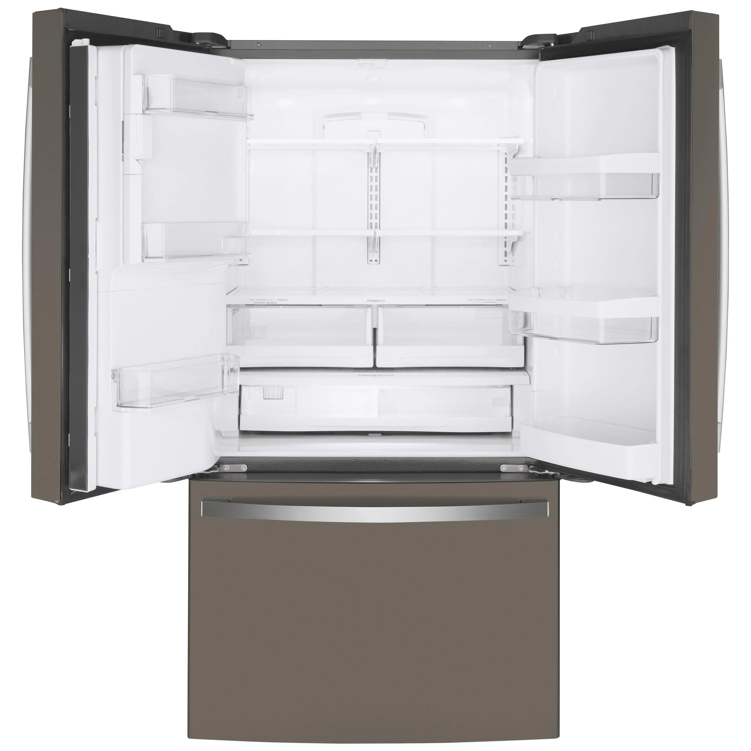 GE 36-inch, 22.1 cu.ft. Counter-Depth French 3-Door Refrigerator with external water and ice dispensing system GYE22GMNES - Image 3