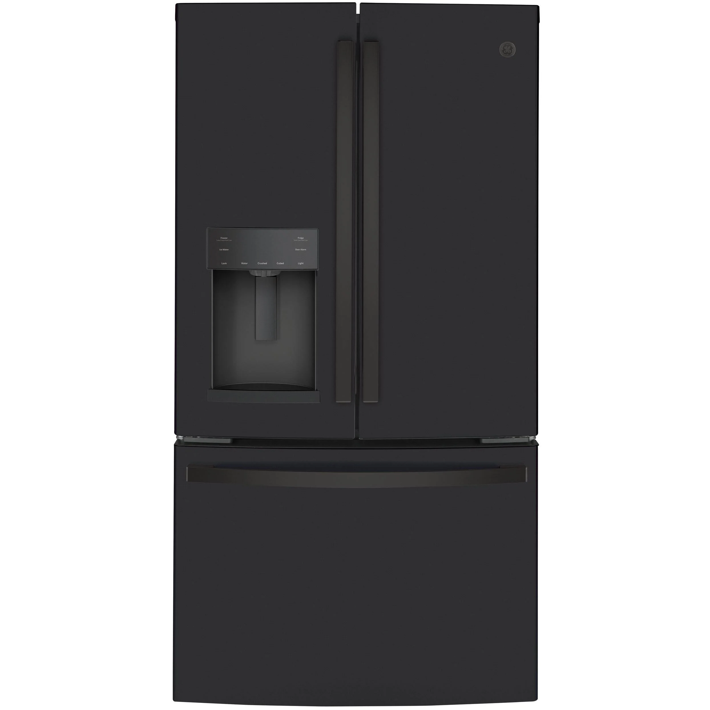 GE 36-inch, 22.1 cu.ft. Counter-Depth French 3-Door Refrigerator with external water and ice dispensing system GYE22GENDS - Image 1