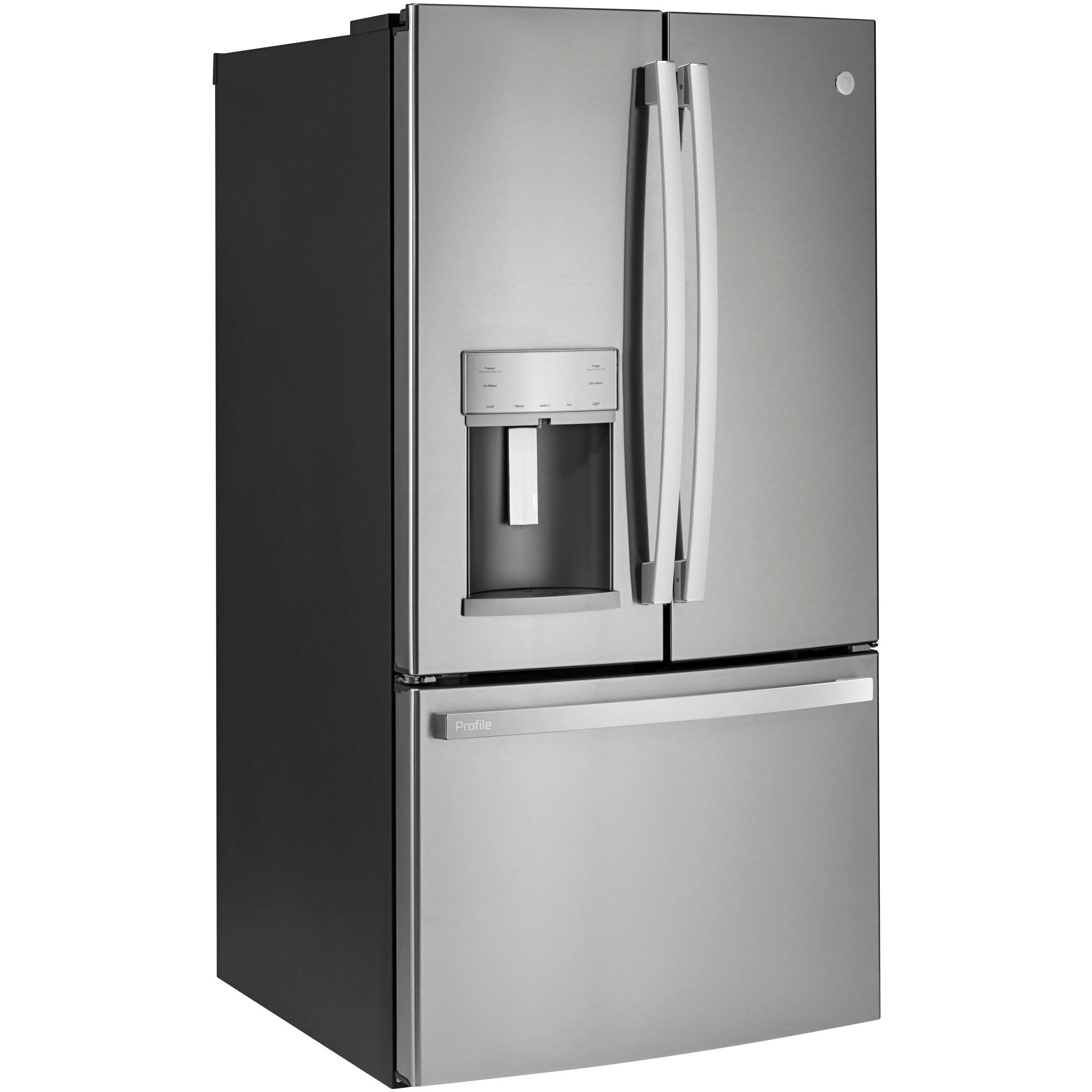GE Profile 36-inch, 22.1 cu.ft. Counter-Depth French 3-Door Refrigerator with External Water and Ice Dispensing System PYD22KYNFS - Image 2