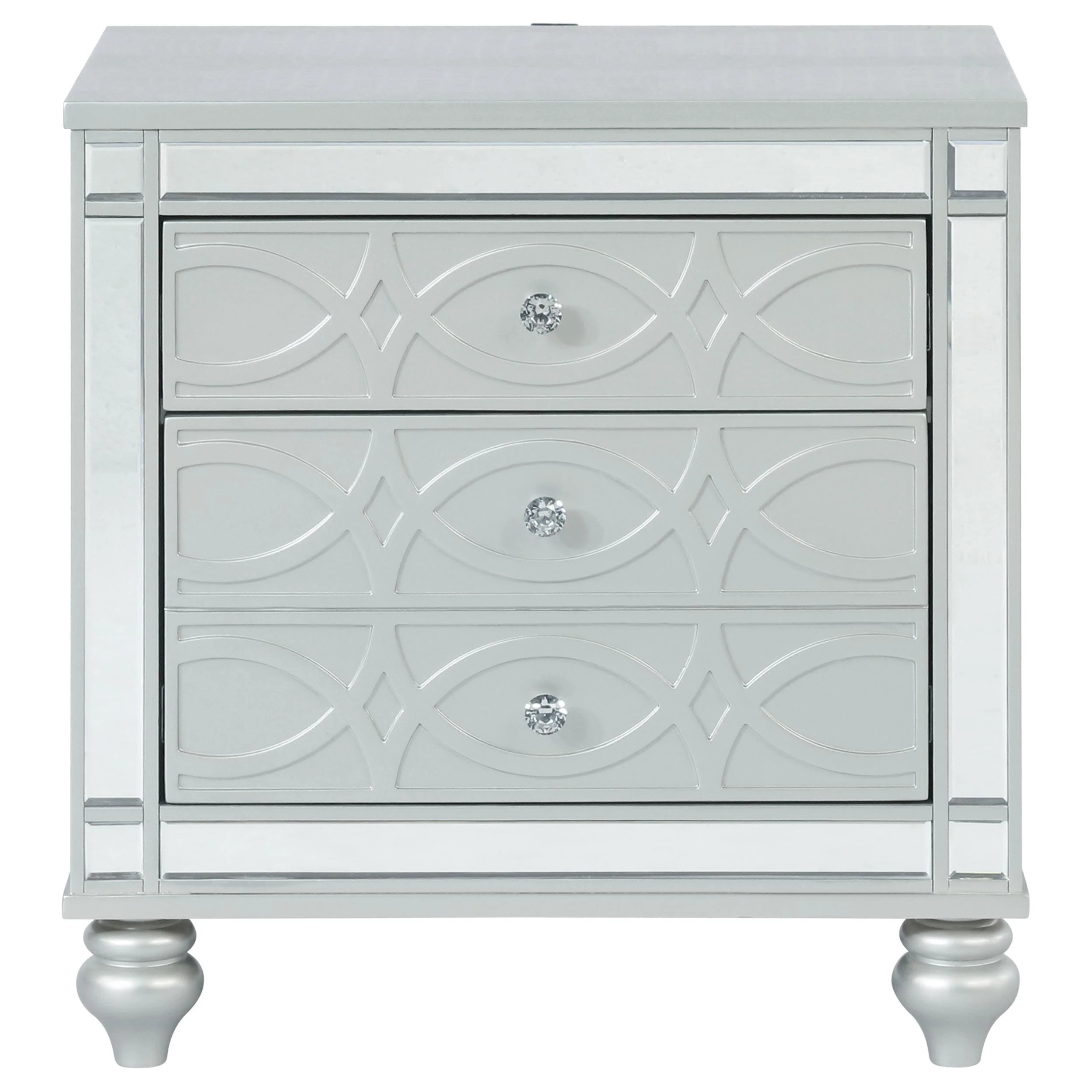 Coaster Furniture Gunnison 223212 2-Drawer Nightstand - Silver Metallic - Image 2