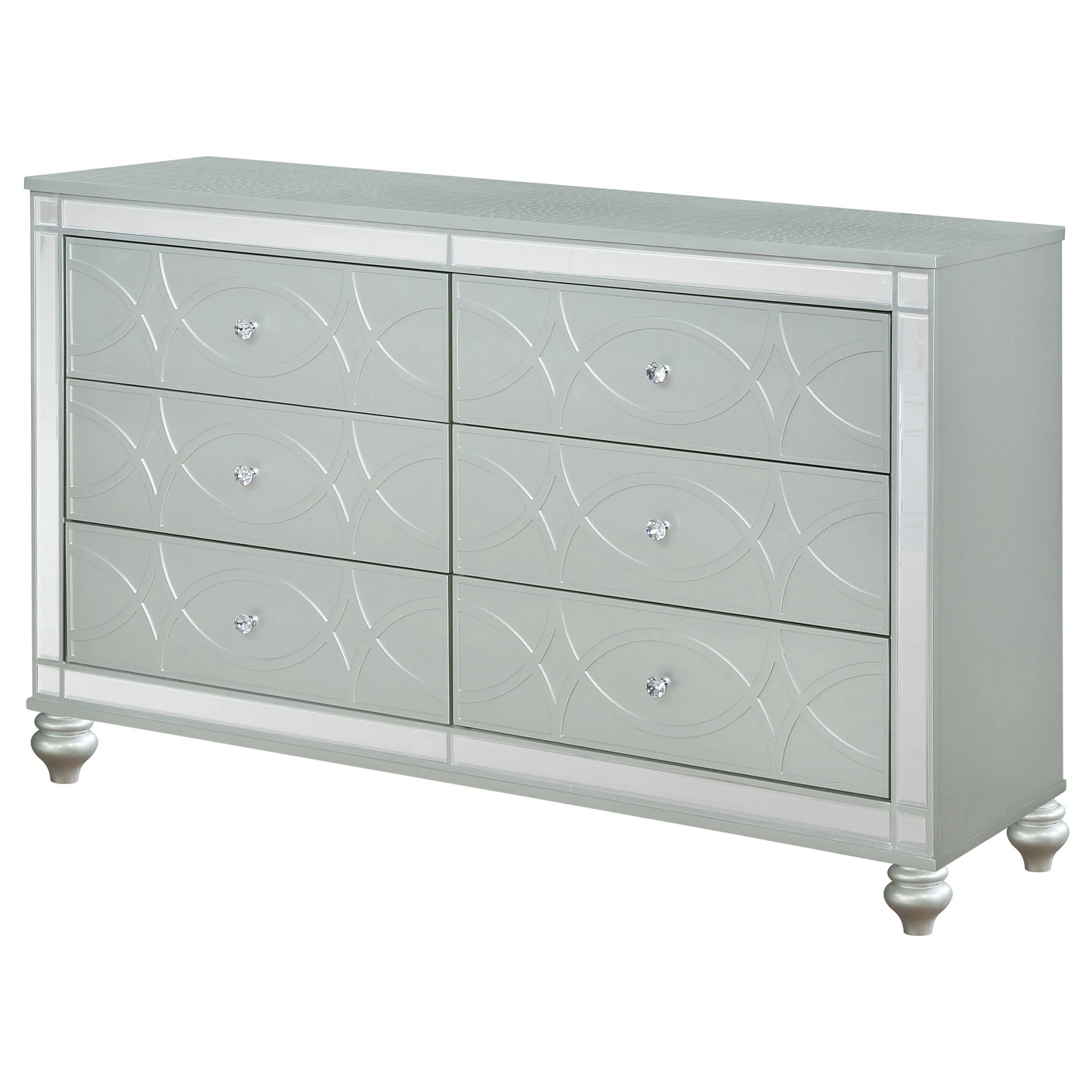 Coaster Furniture Gunnison 223213 6-Drawer Dresser - Silver Metallic - Image 3