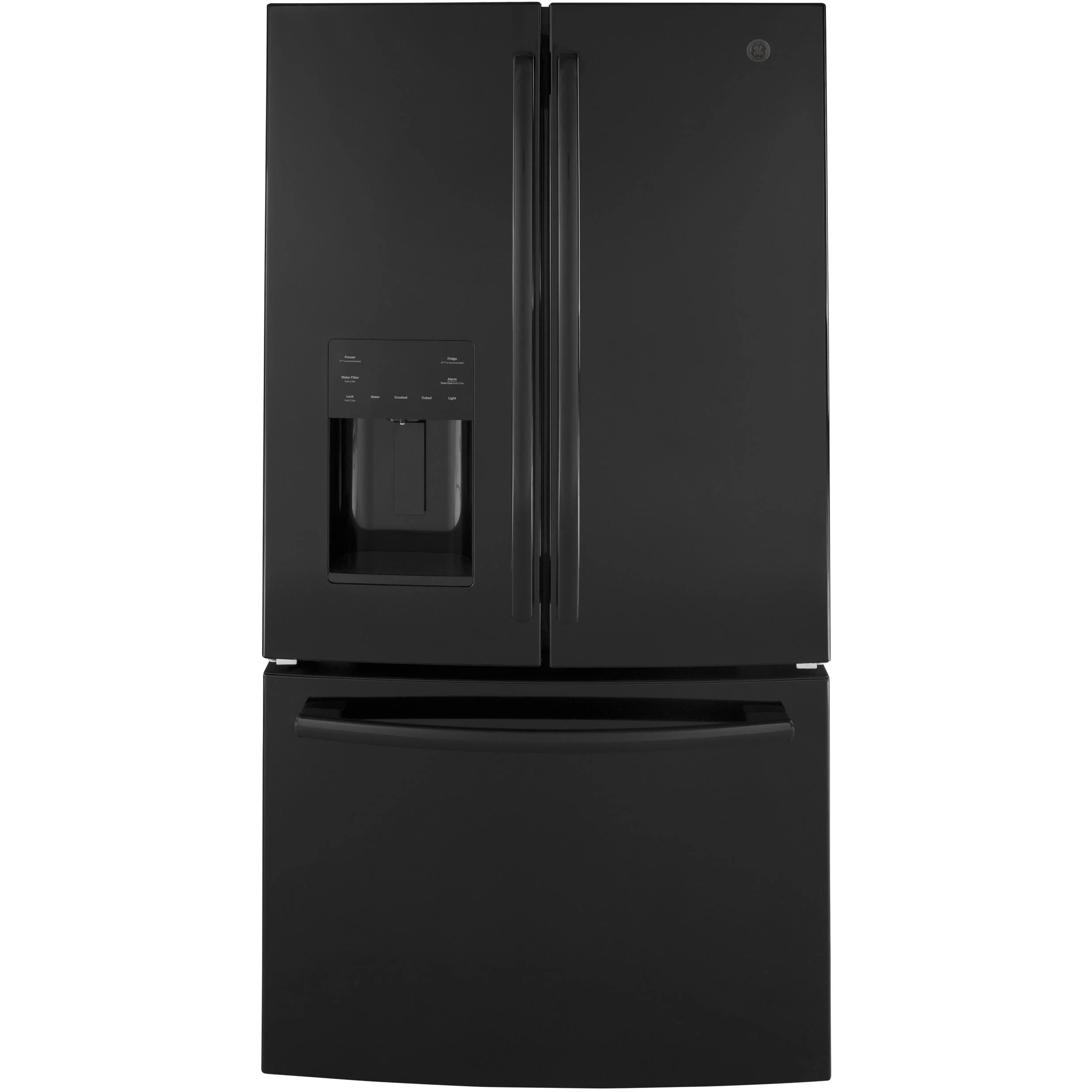 GE 36-inch, 25.6 cu. ft. French 3-Door Refrigerator GFE26JGMBB - Image 1