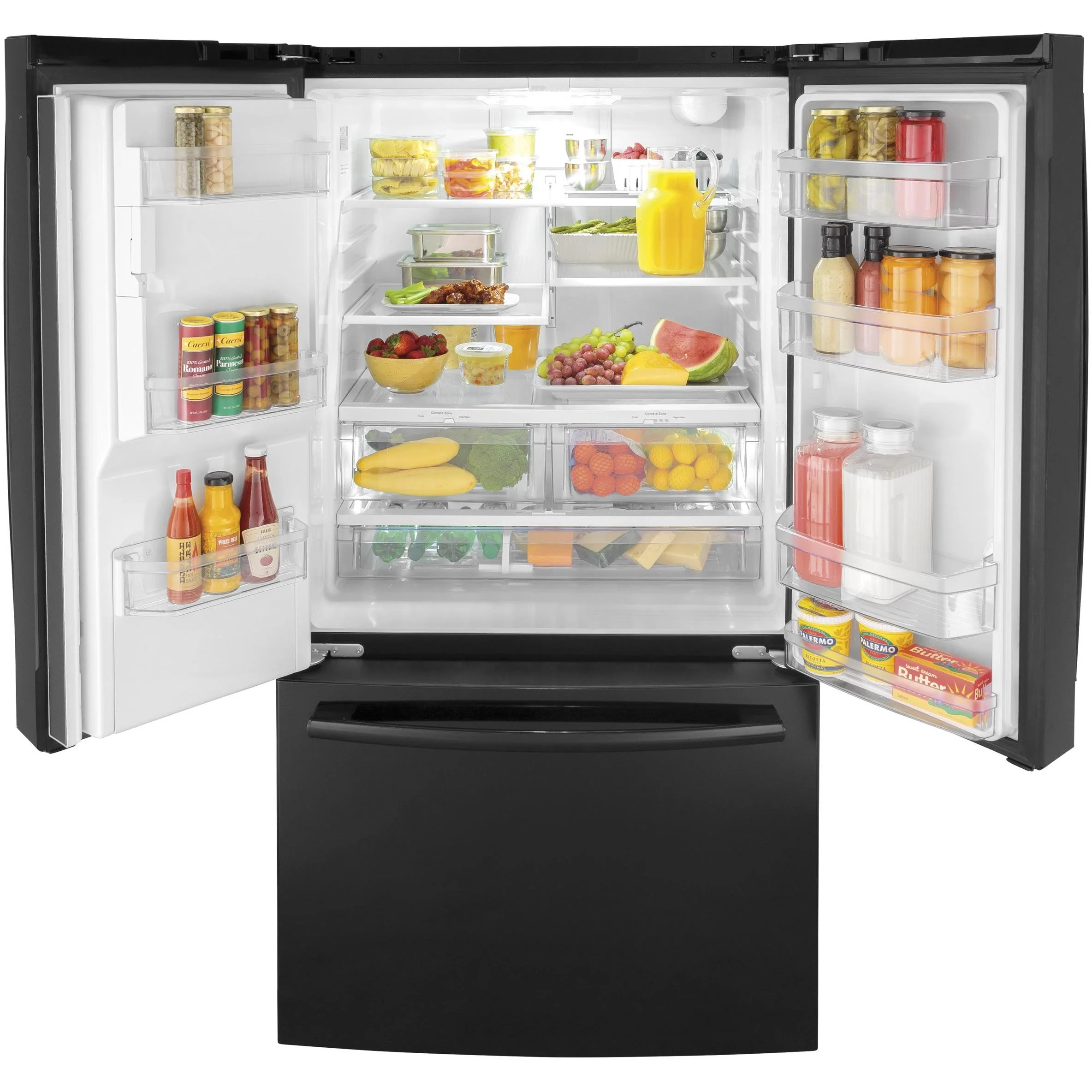 GE 36-inch, 25.6 cu. ft. French 3-Door Refrigerator GFE26JGMBB - Image 3