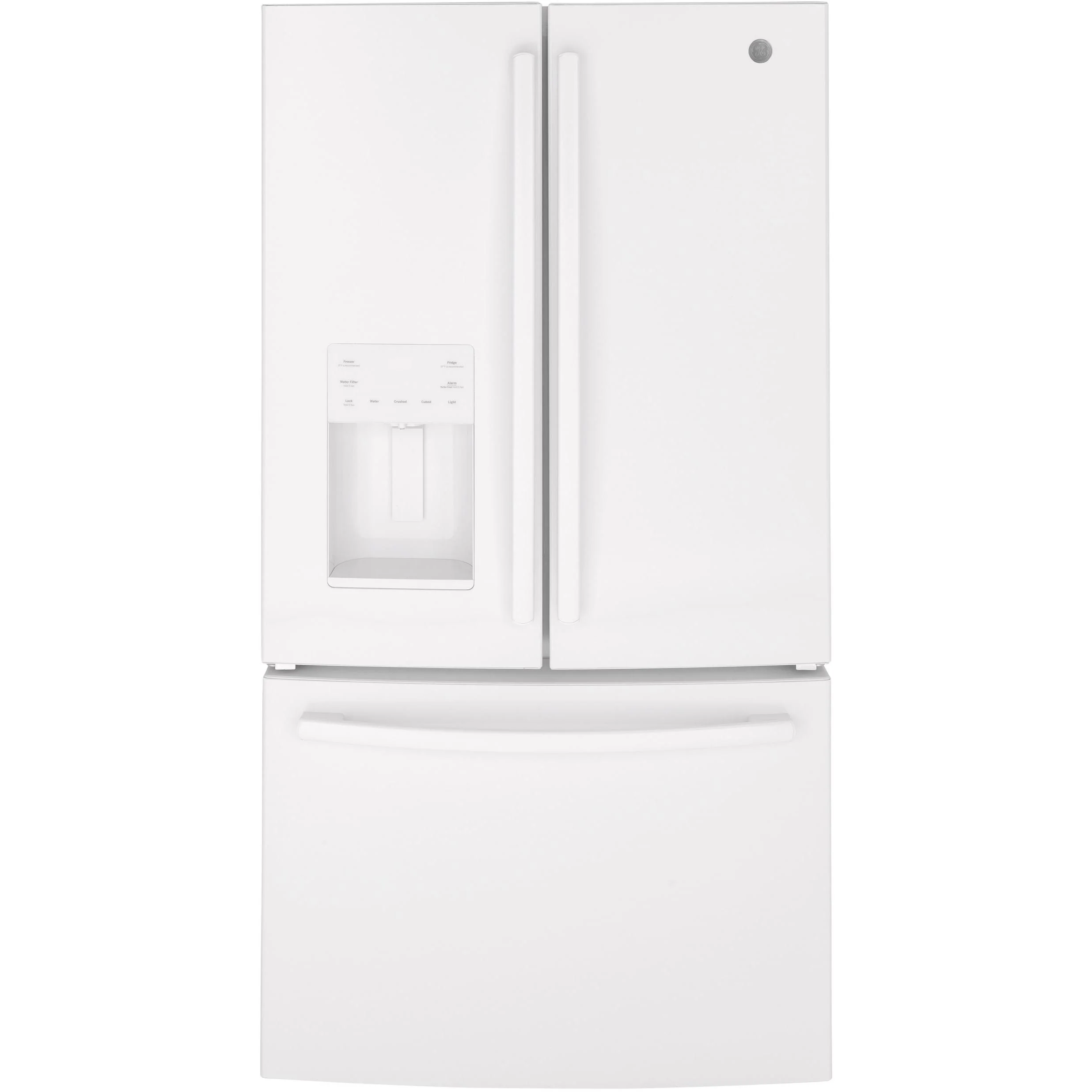 GE 36-inch, 25.6 cu. ft. French 3-Door Refrigerator GFE26JGMWW - Image 1