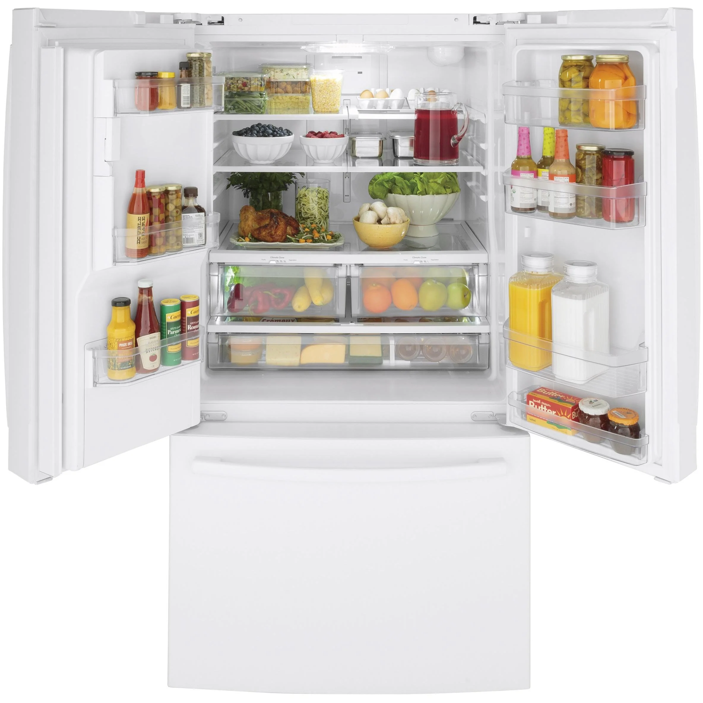 GE 36-inch, 25.6 cu. ft. French 3-Door Refrigerator GFE26JGMWW - Image 3