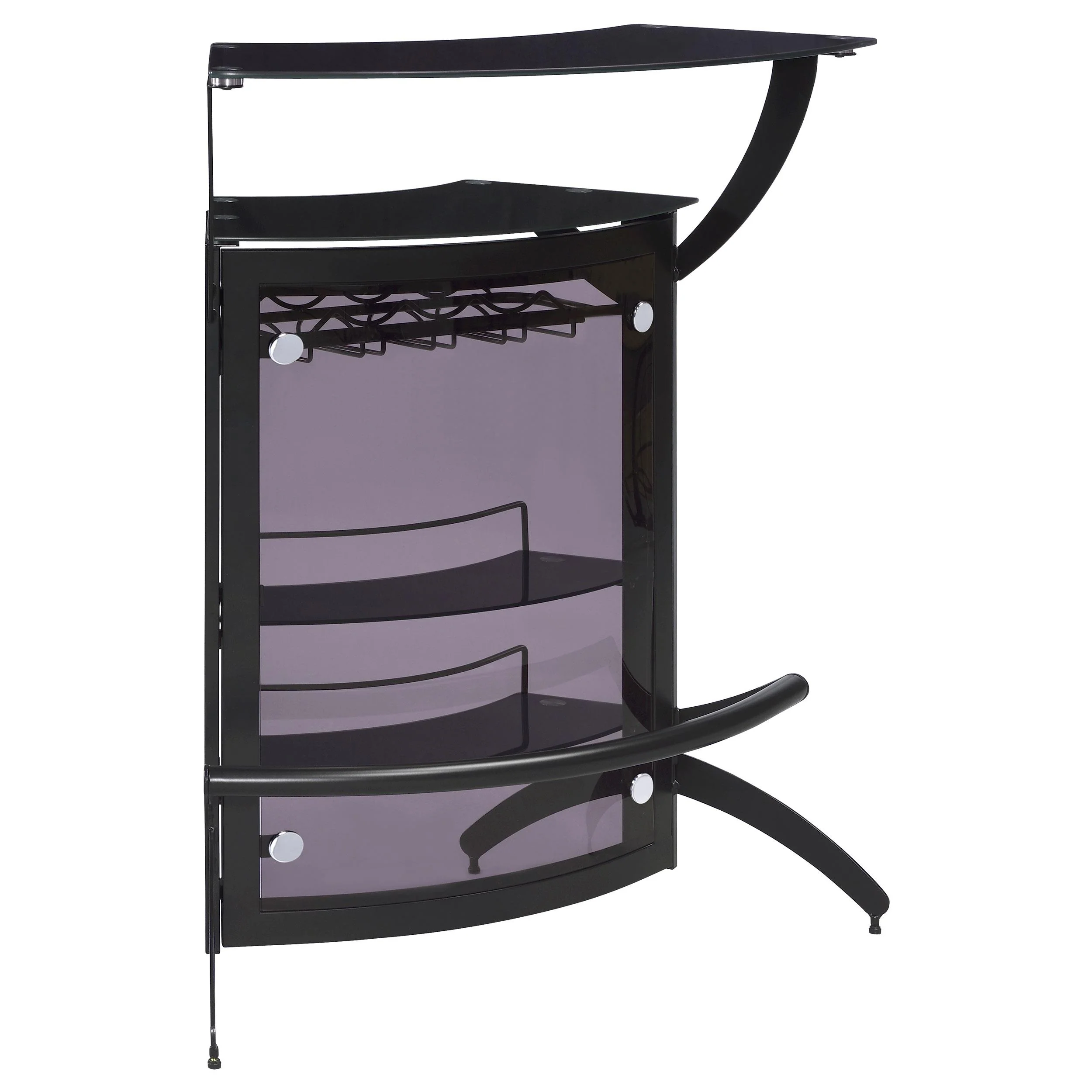 Coaster Furniture Dallas 182135 2-shelf Curved Freestanding Home Bar Cabinet – Black