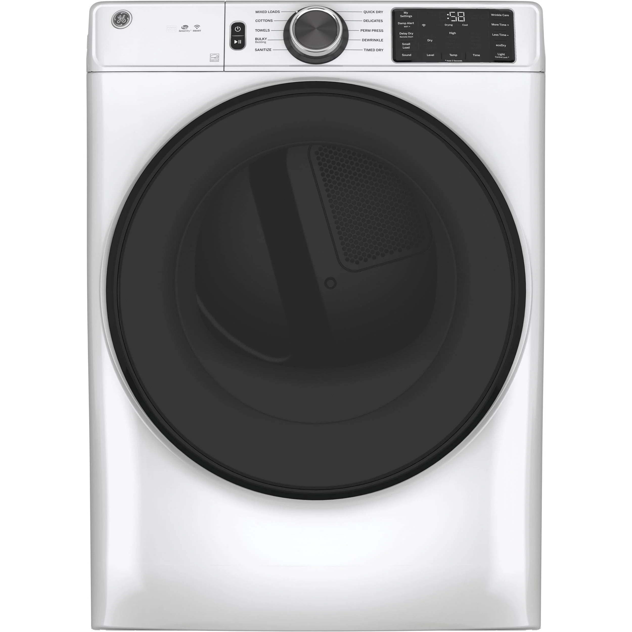 GE 7.8 cu.ft. Electric Dryer with Built-In WiFi GFV55ESSNWW - Image 2