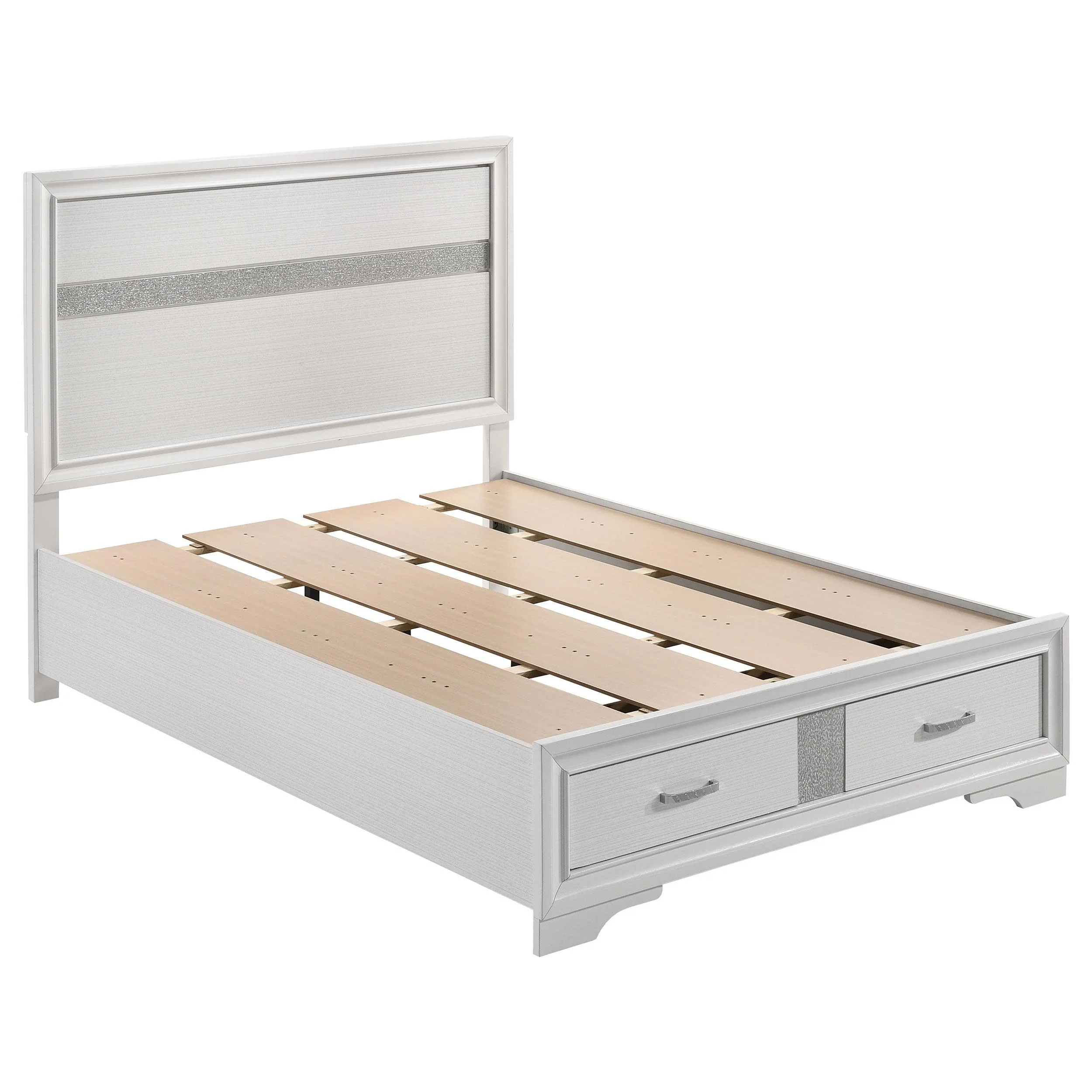 Coaster Furniture Miranda 205111F 51-inch Wood Full Storage Panel Bed - White - Image 1