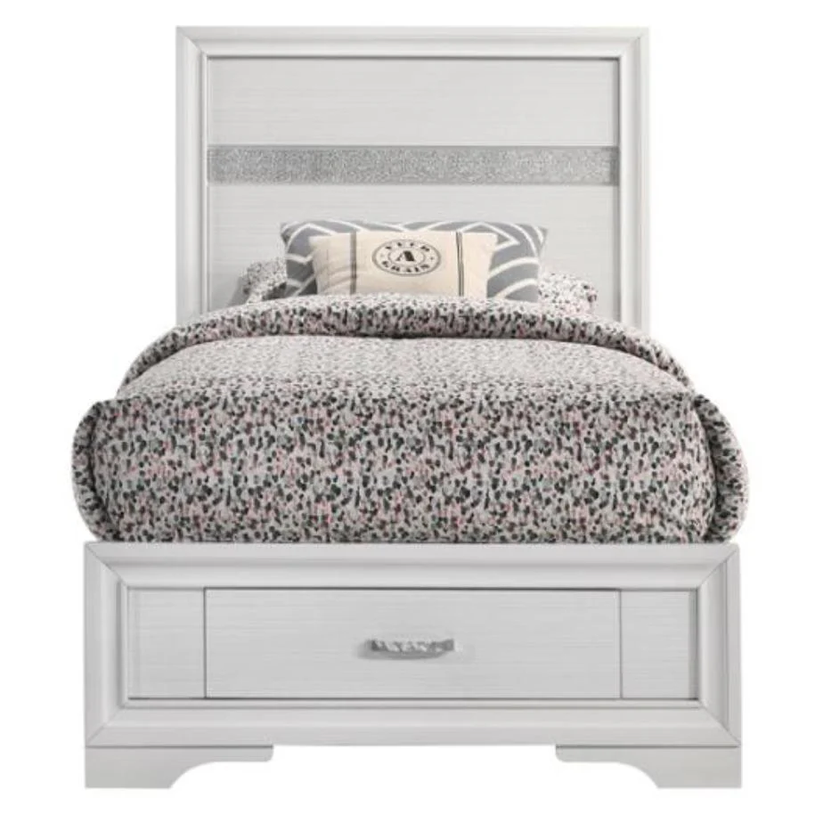 Coaster Furniture Miranda 205111T 51-inch Wood Twin Storage Panel Bed - White - Image 2