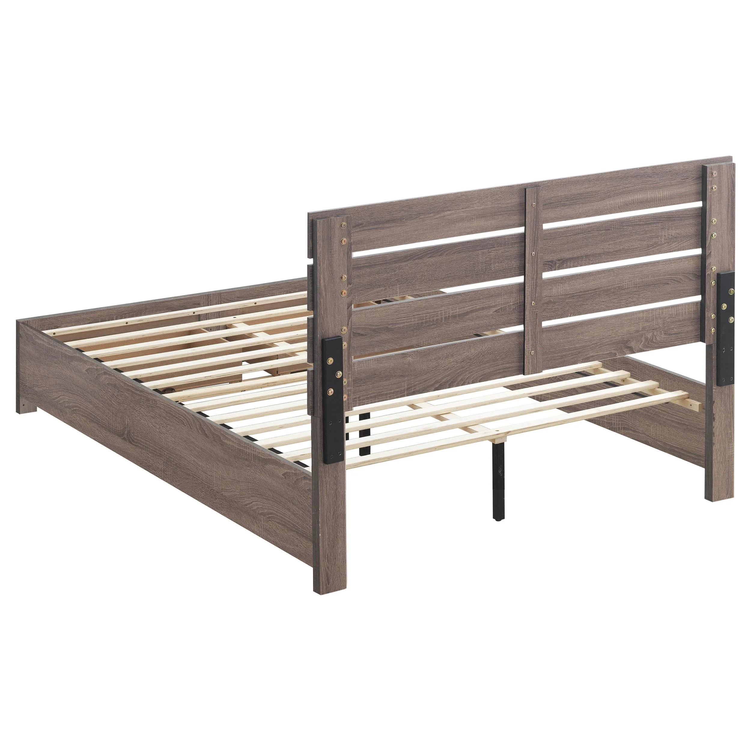 Coaster Furniture Brantford 207040Q Wood Queen Storage Panel Bed - Barrel Oak - Image 3