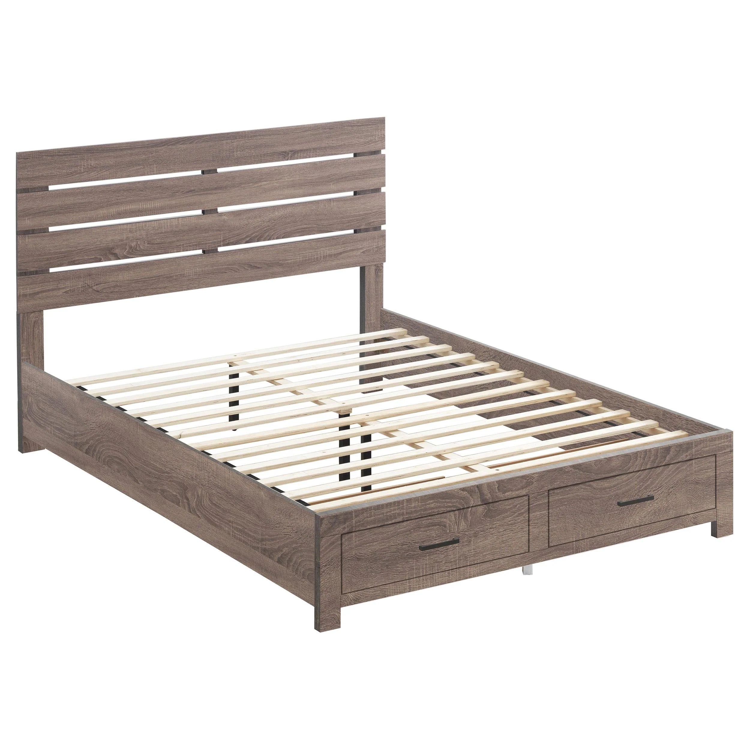 Coaster Furniture Brantford 207040KE Wood Eastern King Storage Panel Bed - Barrel Oak - Image 1
