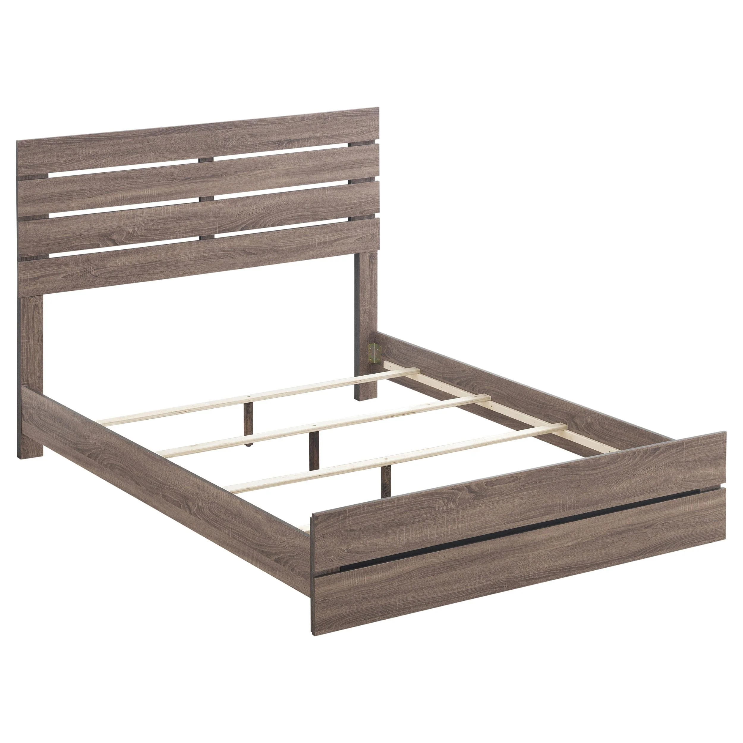 Coaster Furniture Brantford 207041Q Wood Queen Panel Bed - Barrel Oak - Image 1
