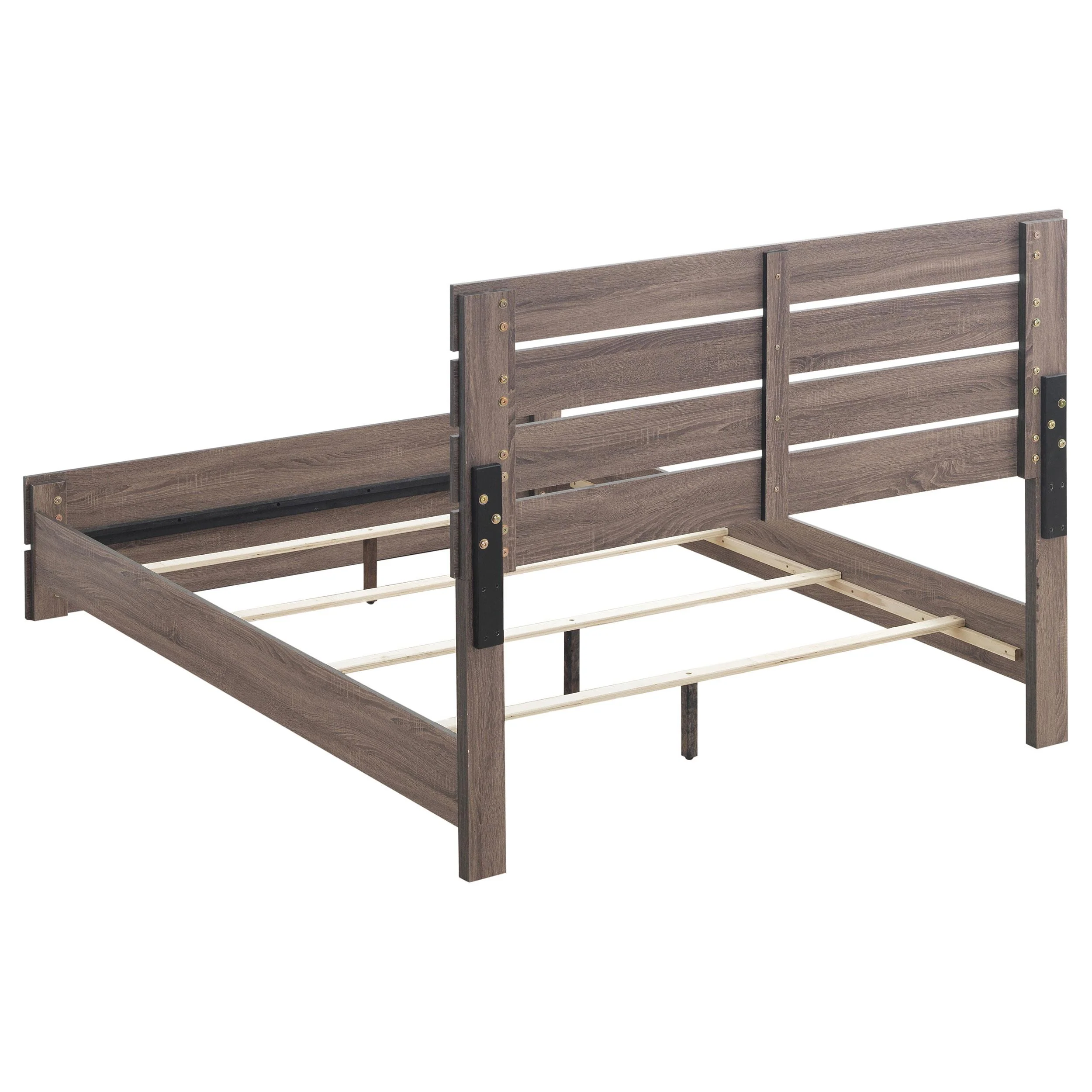 Coaster Furniture Brantford 207041Q Wood Queen Panel Bed - Barrel Oak - Image 3