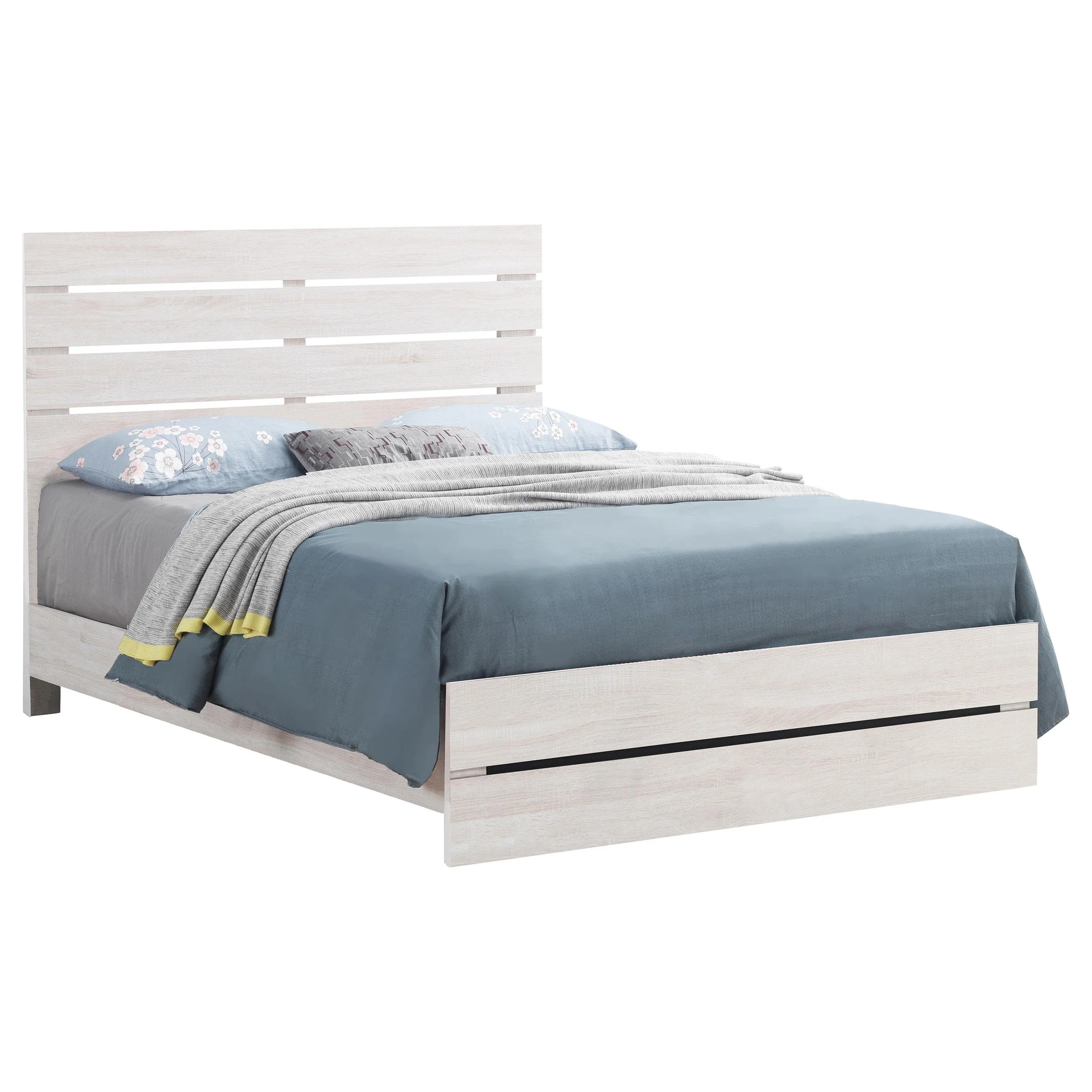 Coaster Furniture Brantford 207051Q Wood Queen Panel Bed - Coastal White - Image 2