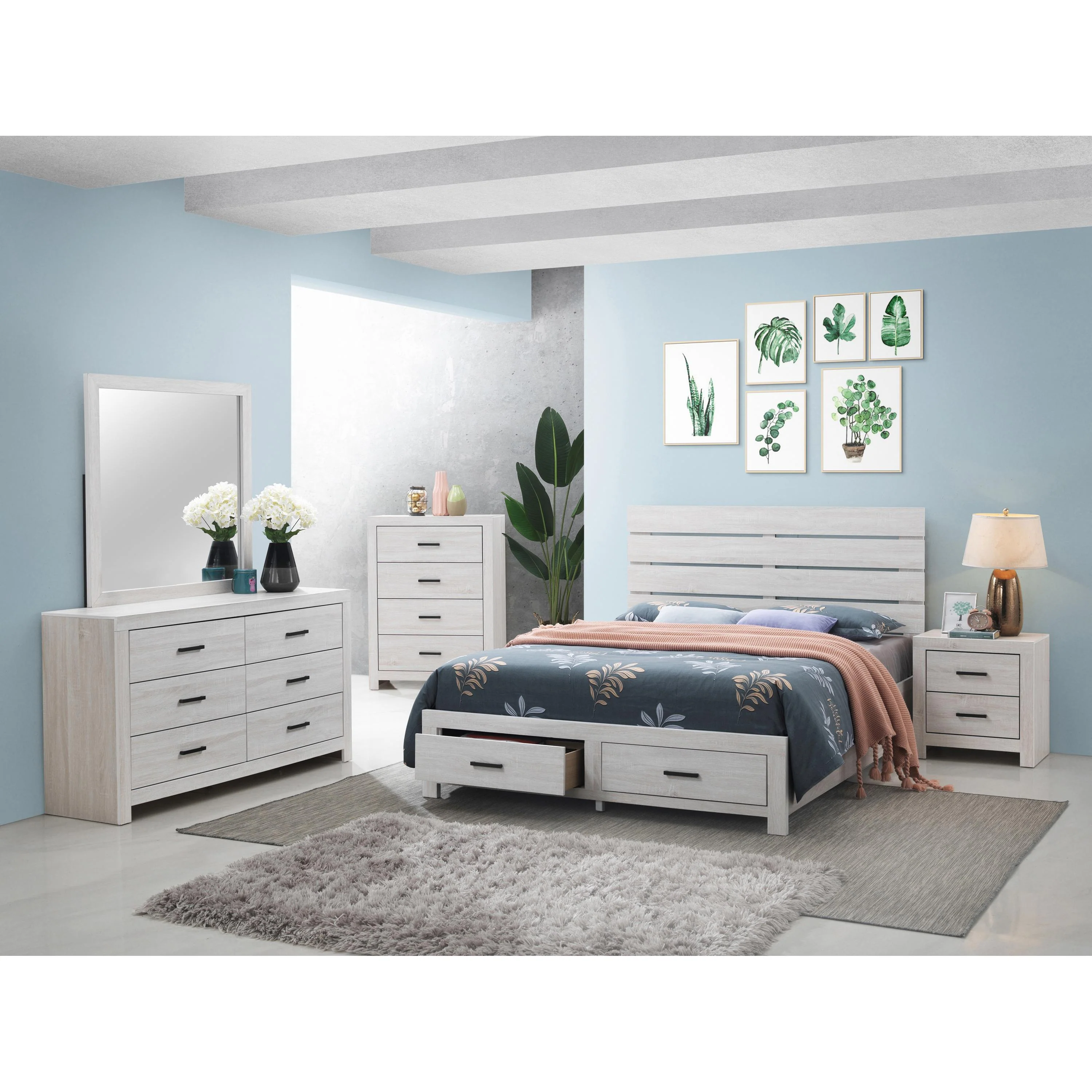 Coaster Furniture Brantford 207054 Dresser Mirror - Coastal White - Image 3
