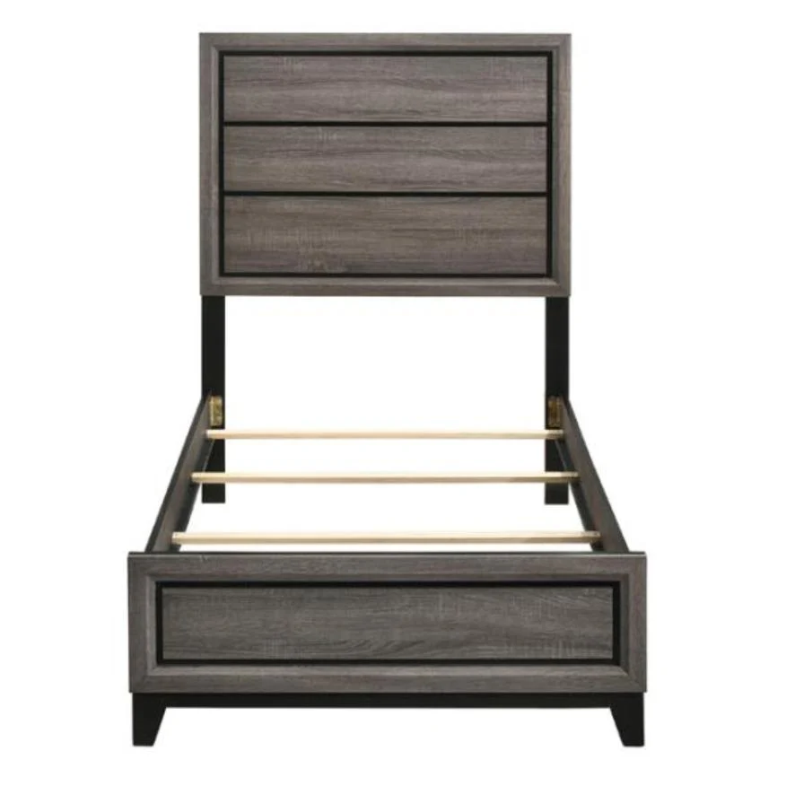 Coaster Furniture Watson 212421T Wood Twin Panel Bed - Grey Oak - Image 3