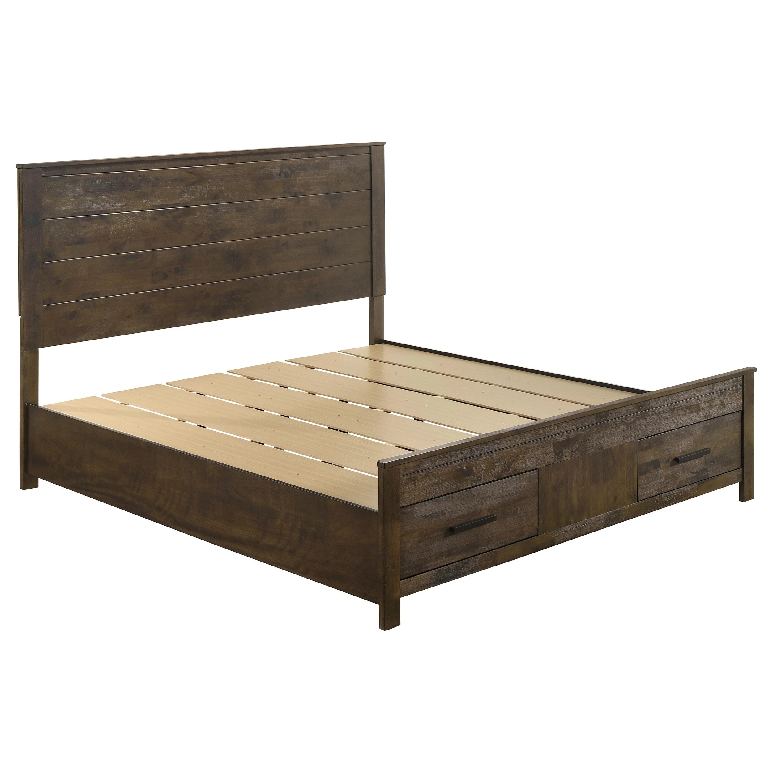 Coaster Furniture Woodmont 222631KE Eastern King Storage Bed – Rustic Golden Brown