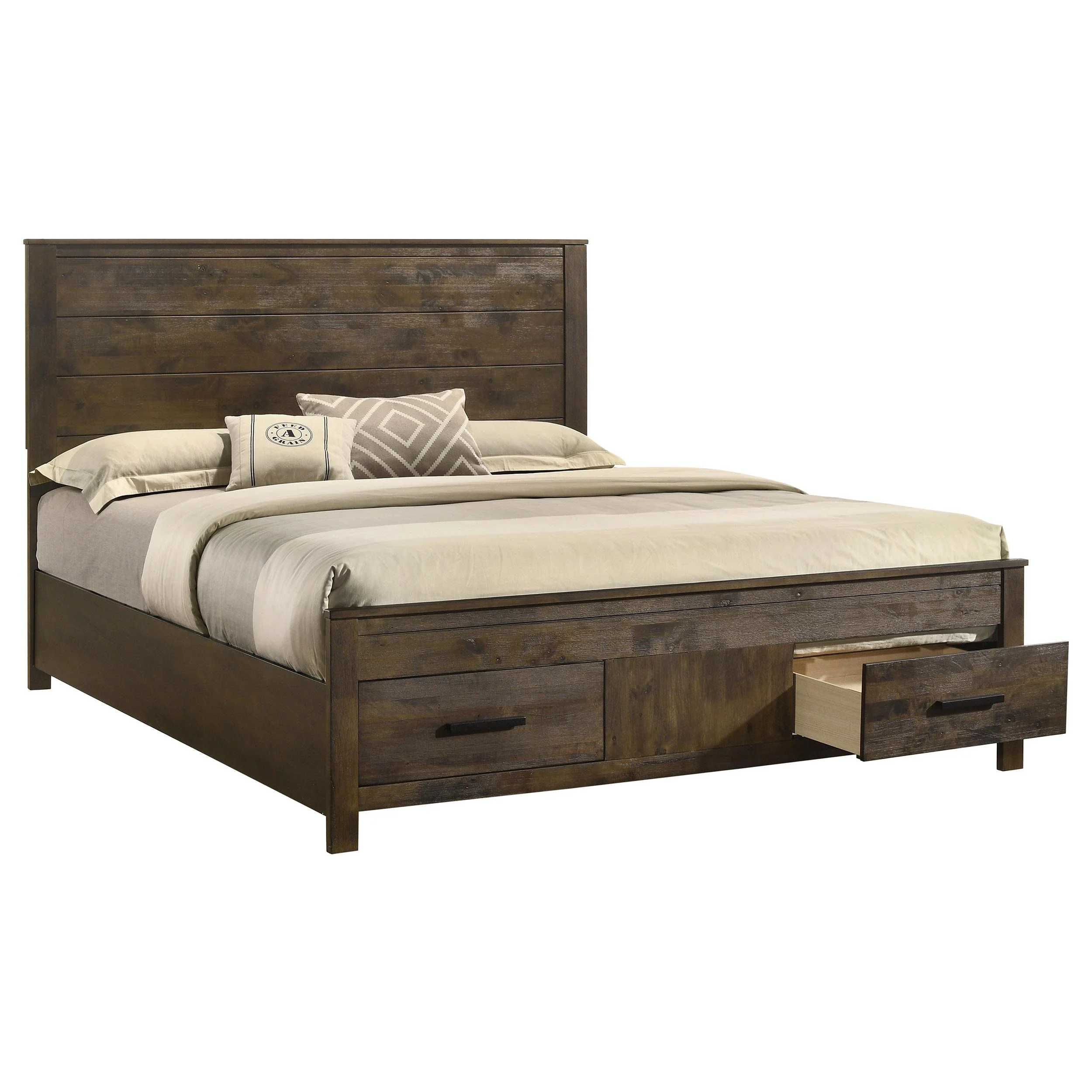 Coaster Furniture Woodmont 222631KE Eastern King Storage Bed - Rustic Golden Brown - Image 2