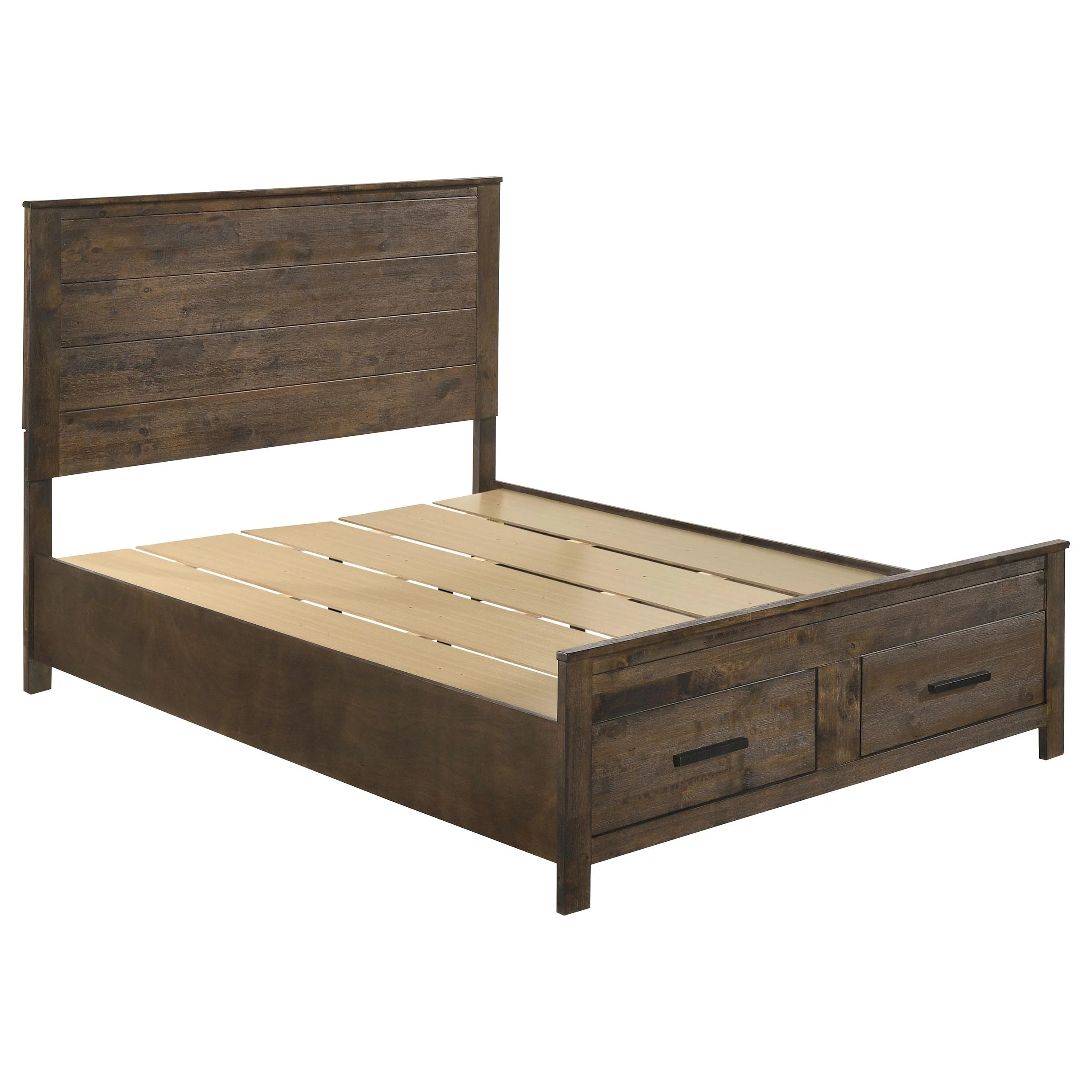 Coaster Furniture Woodmont 222631Q Wood Queen Storage Panel Bed - Rustic Golden Brown - Image 1