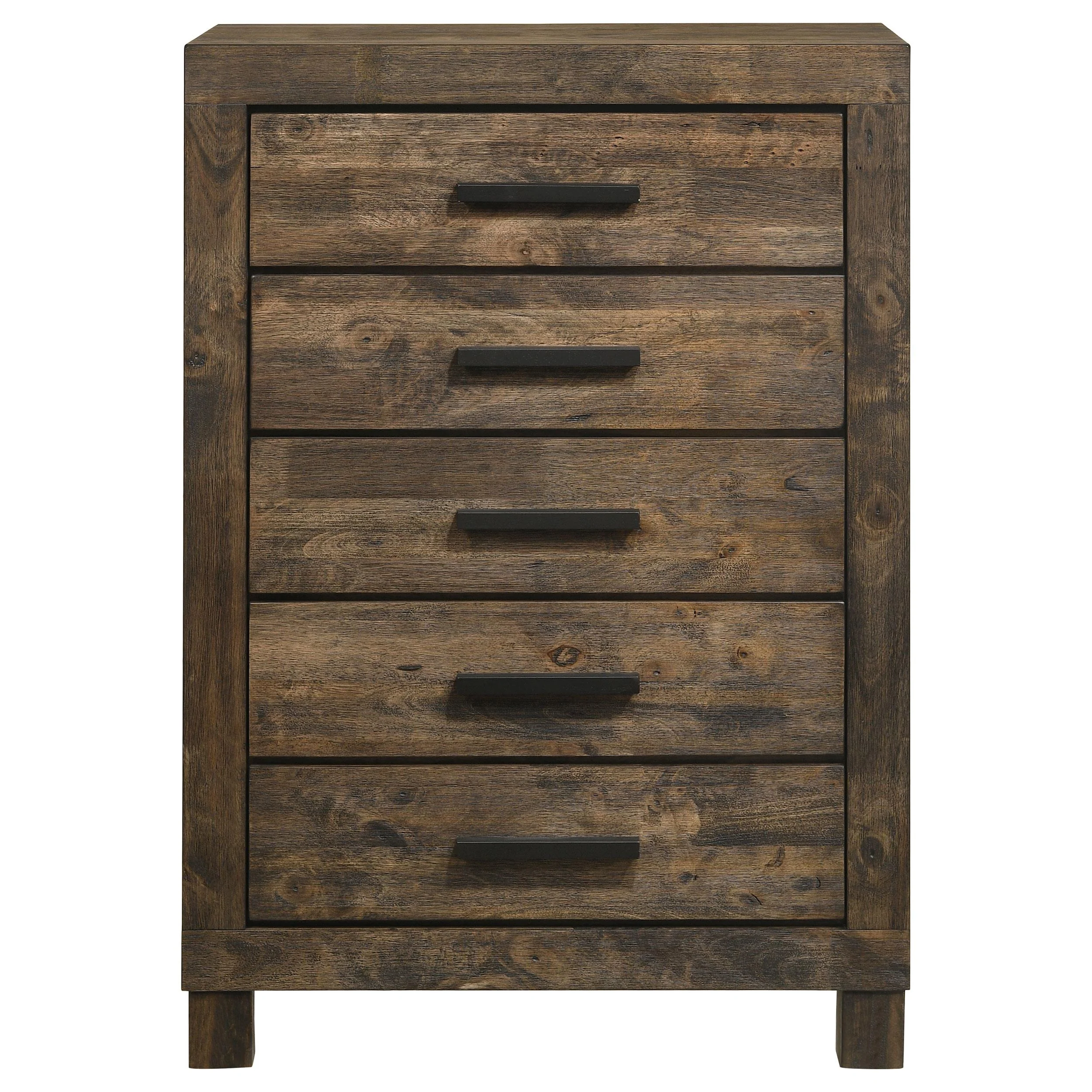 Coaster Furniture Woodmont 222635 5-Drawer Bedroom Chest - Rustic Golden Brown - Image 2