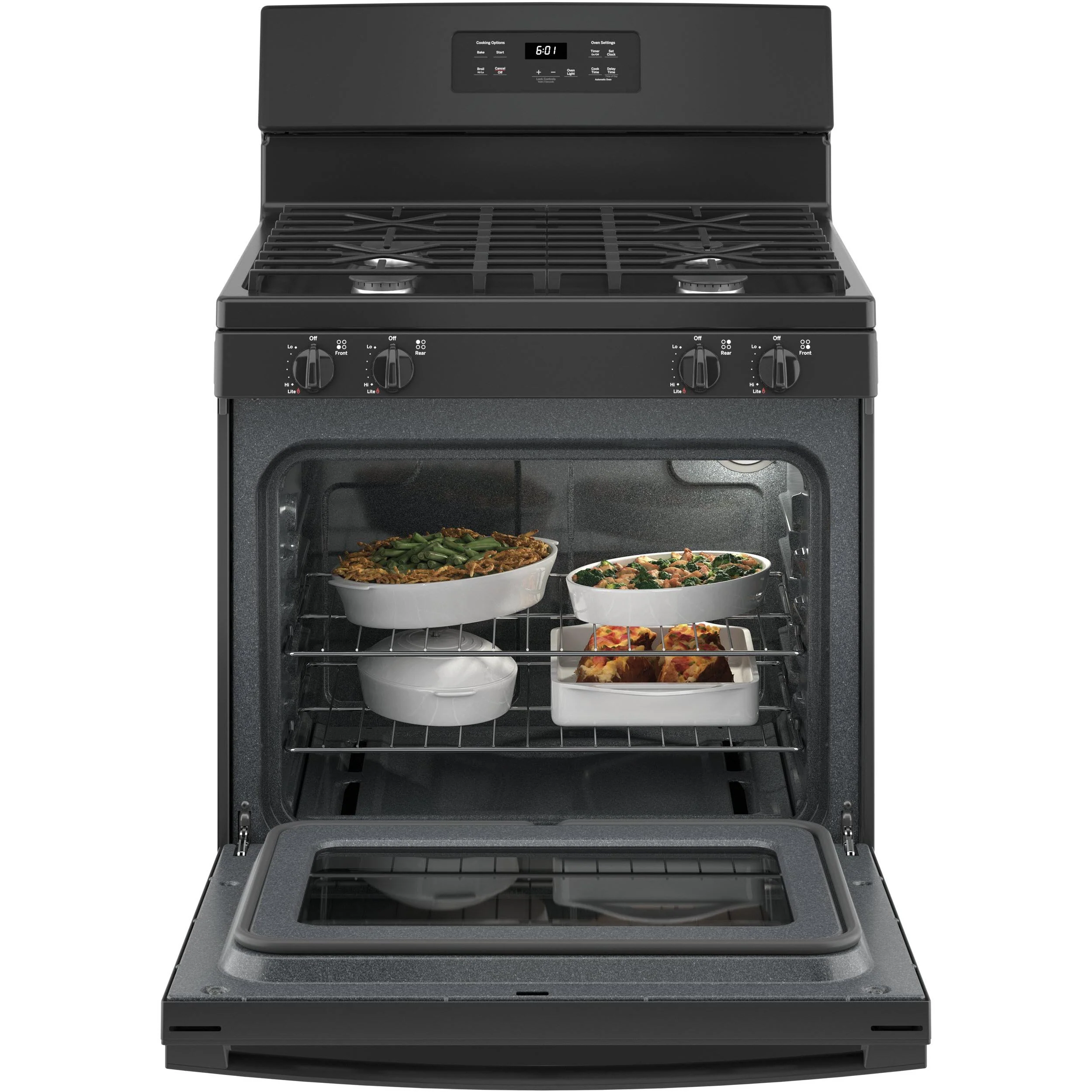 GE 30-inch Freestanding Gas Range with Precise Simmer Burner JGBS61DPBB - Image 3