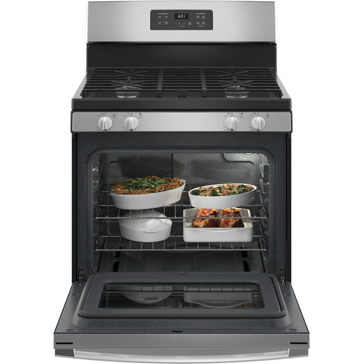 GE 30-inch Freestanding Gas Range with Precise Simmer Burner JGBS61RPSS - Image 2