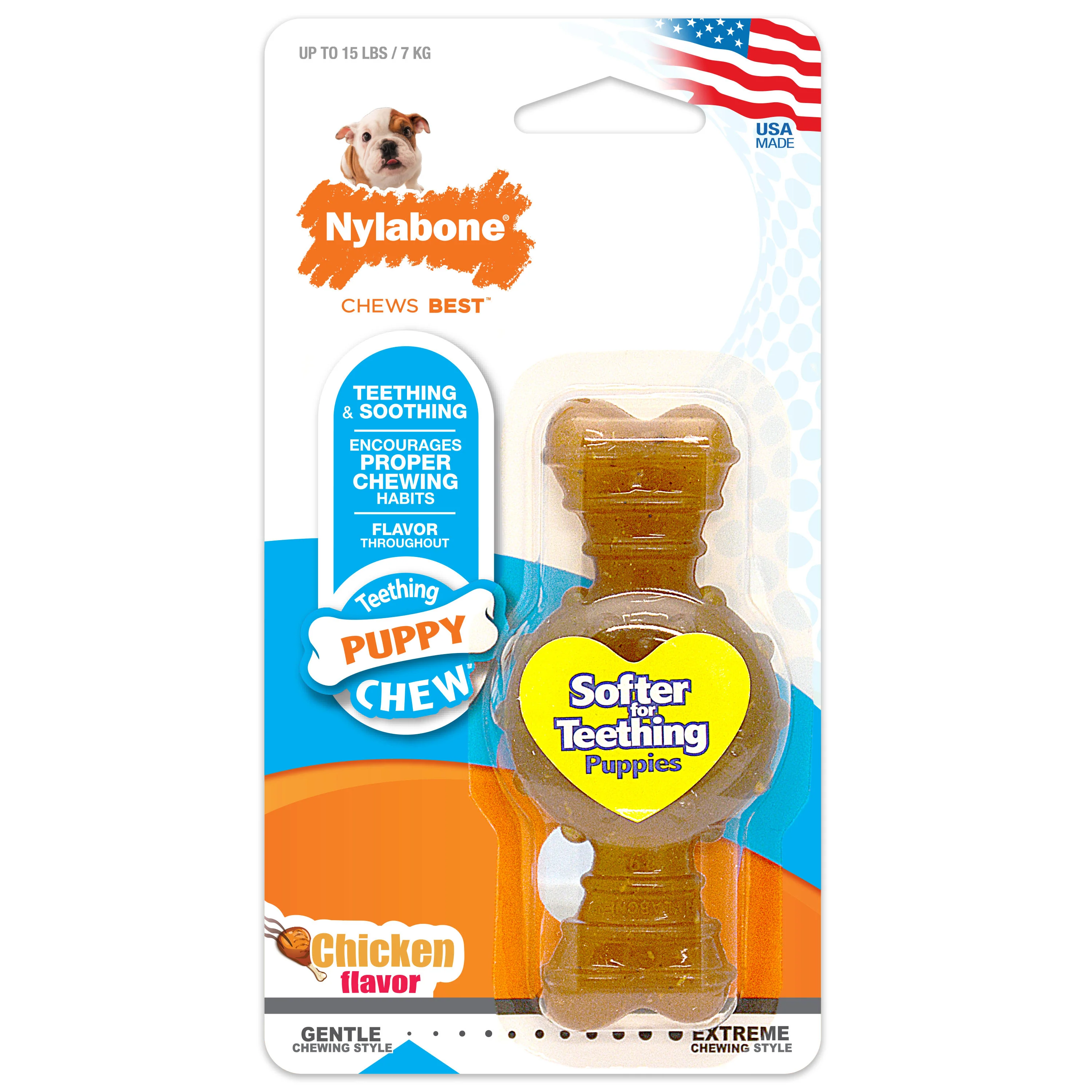 Nylabone Puppy Ring Bone Teething Toy for Puppies Chicken Ring Bone X-Small/Petite - Image 1