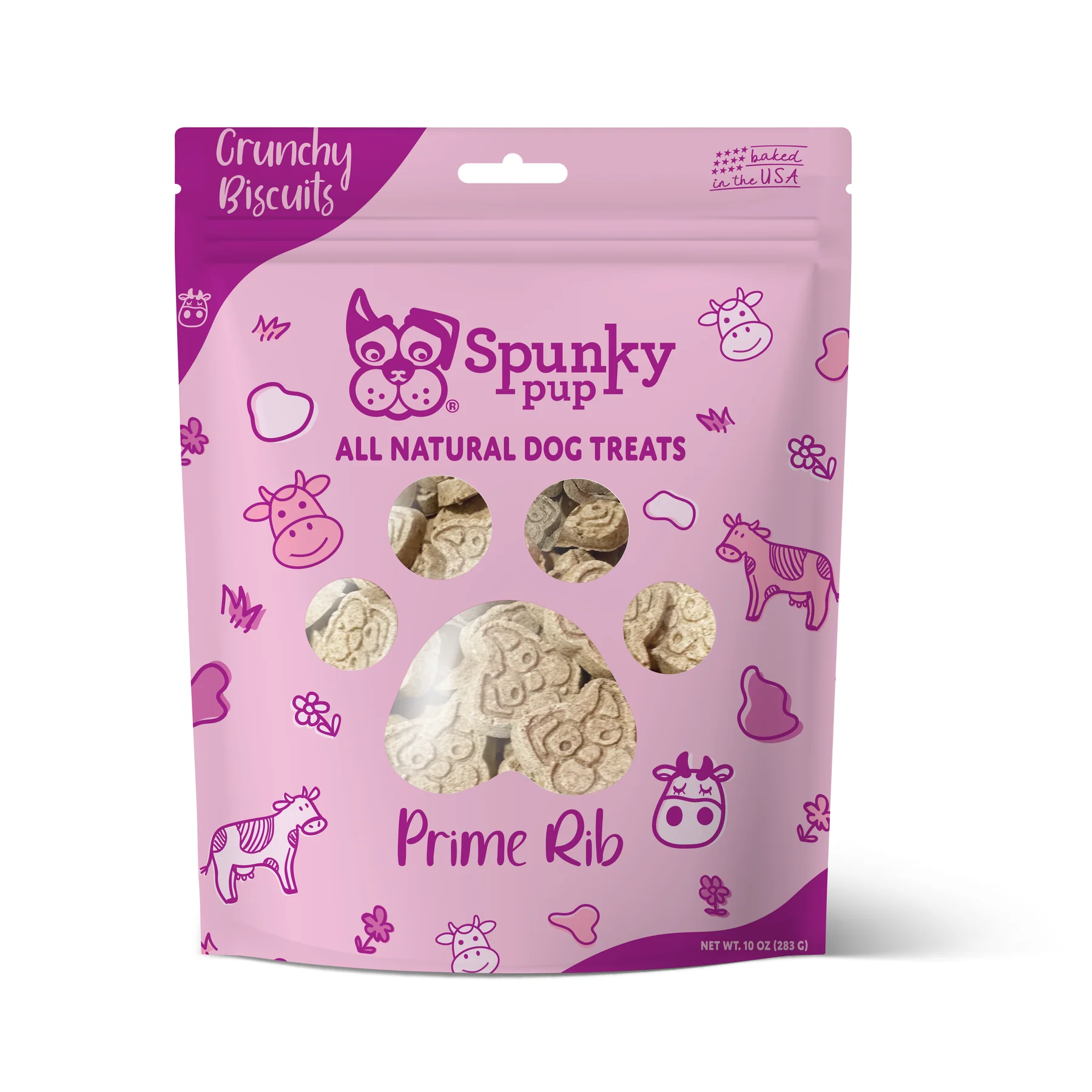 Spunky Pup Prime Rib All Natural Biscuits 10 oz - Image 1