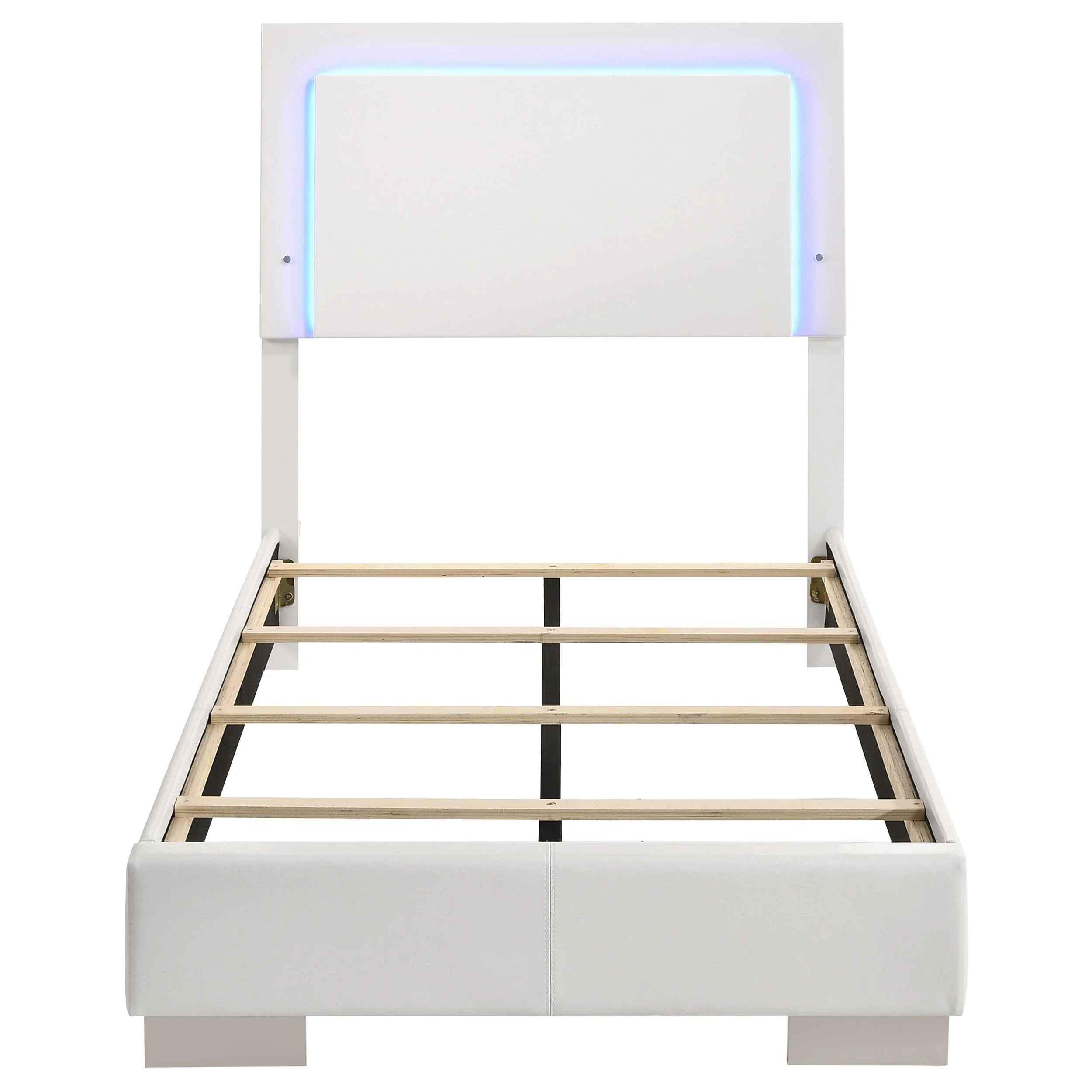 Coaster Furniture Felicity 203500T Wood Twin LED Panel Bed - White High Gloss - Image 3