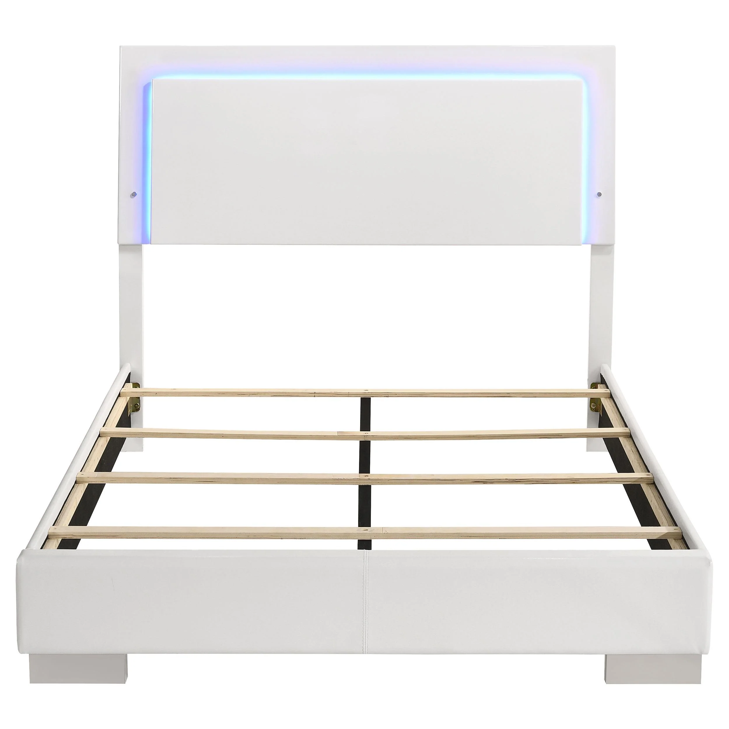 Coaster Furniture Felicity 203500F Wood Full LED Panel Bed - White High Gloss - Image 3
