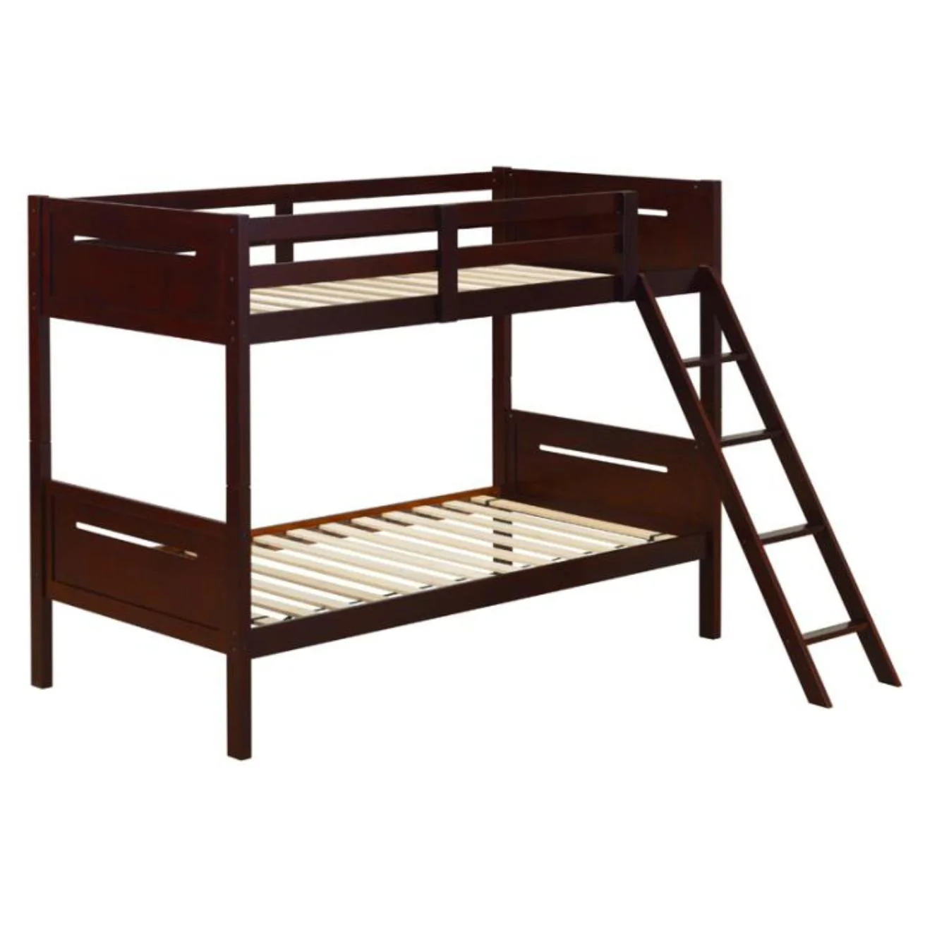 Coaster Furniture Littleton 405051BRN Wood Twin Over Twin Bunk Bed – Espresso