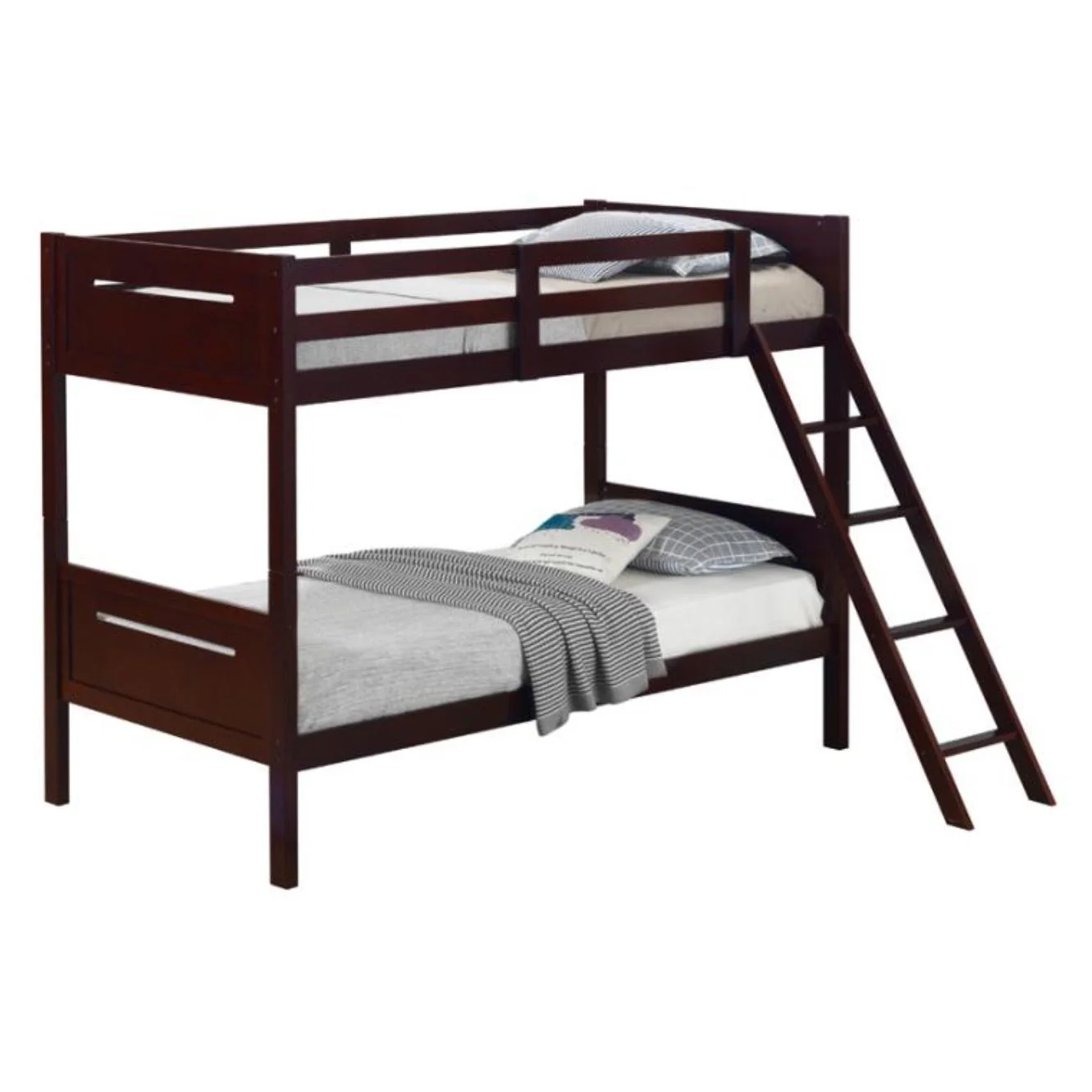 Coaster Furniture Littleton 405051BRN Wood Twin Over Twin Bunk Bed - Espresso - Image 3