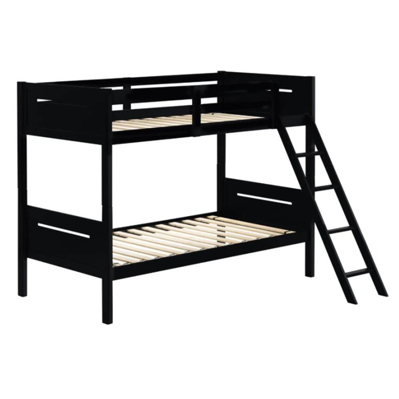 Coaster Furniture Littleton 405051BLK Wood Twin Over Twin Bunk Bed - Black - Image 1