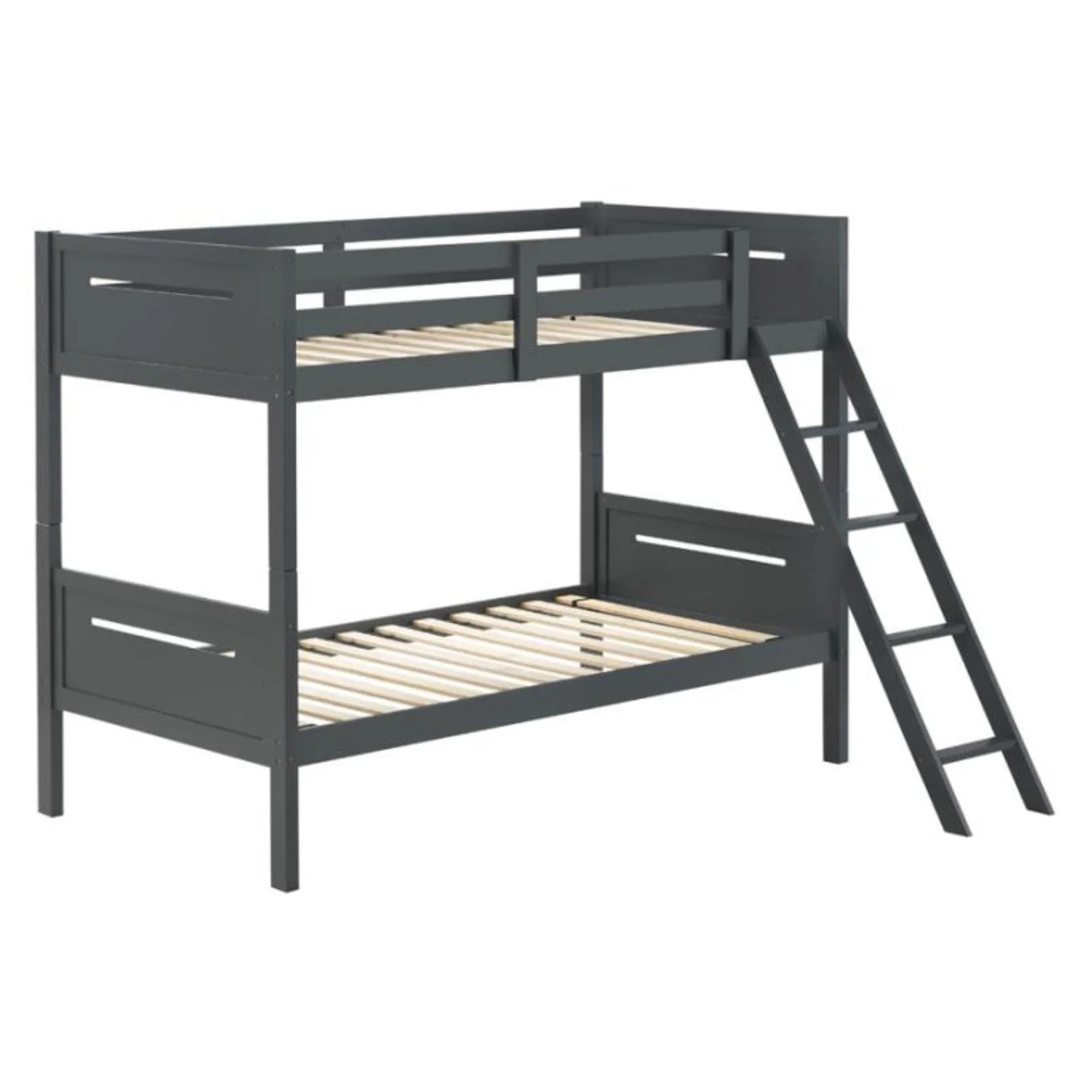 Coaster Furniture Littleton 405051GRY Wood Twin Over Twin Bunk Bed – Grey