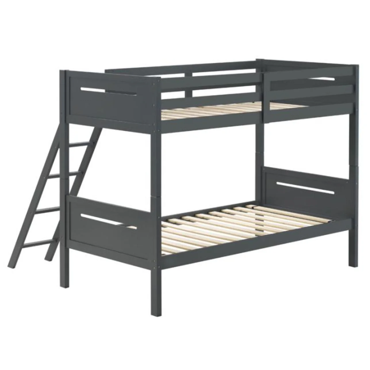 Coaster Furniture Littleton 405051GRY Wood Twin Over Twin Bunk Bed - Grey - Image 2