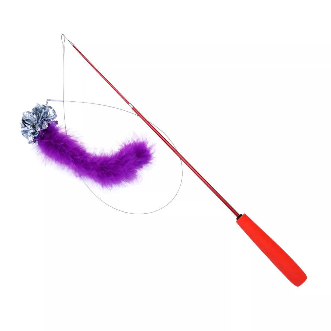 Coastal Turbo Telescoping Crinkle Tail Teaser Cat Toy 42in - Image 1