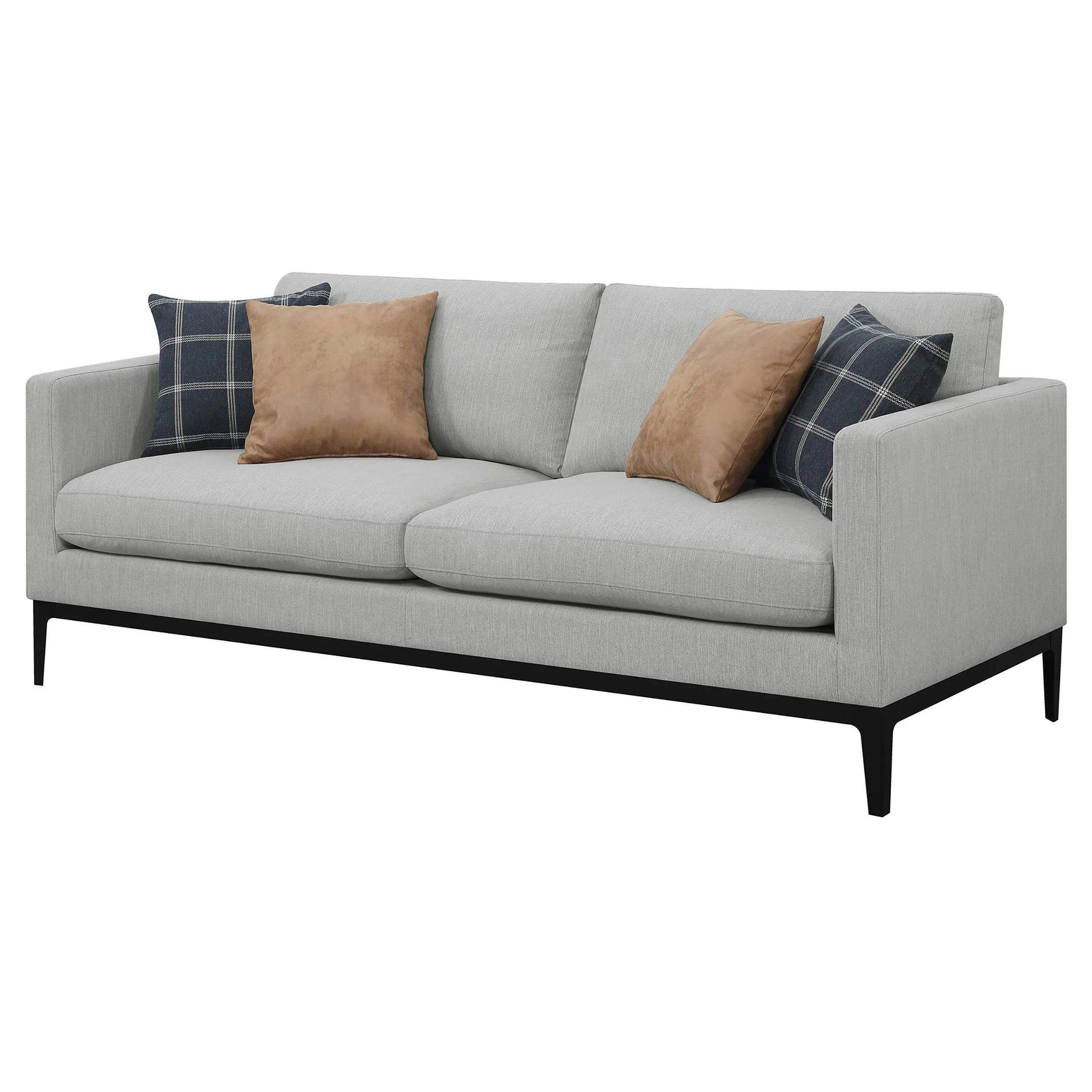 Coaster Furniture Apperson 508681 Upholstered Track Arm Sofa - Light Grey - Image 3