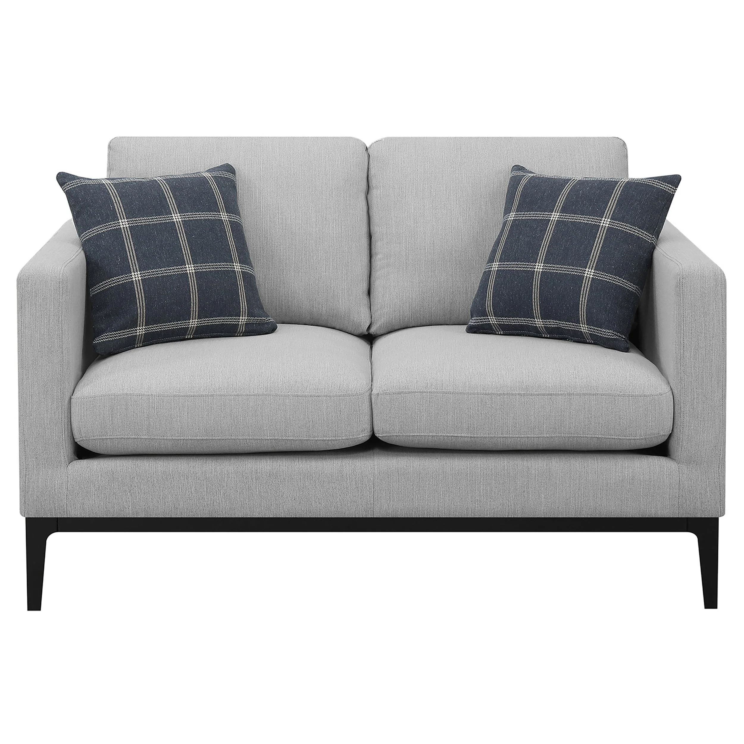 Coaster Furniture Apperson 508682 Upholstered Track Arm Loveseat - Light Grey - Image 2