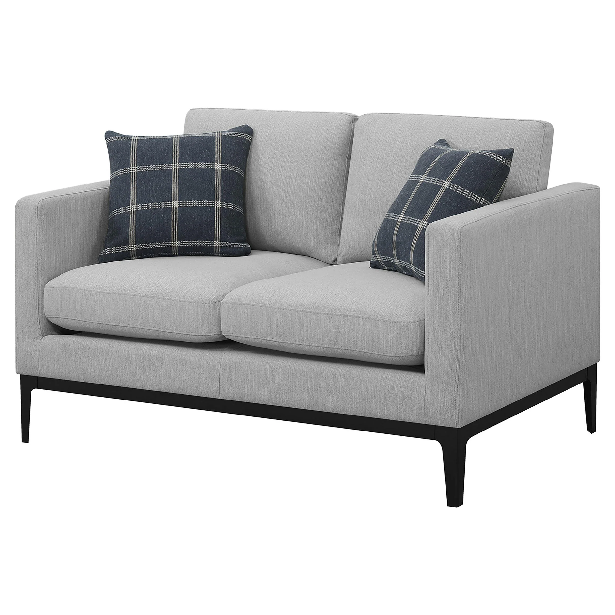 Coaster Furniture Apperson 508682 Upholstered Track Arm Loveseat - Light Grey - Image 3