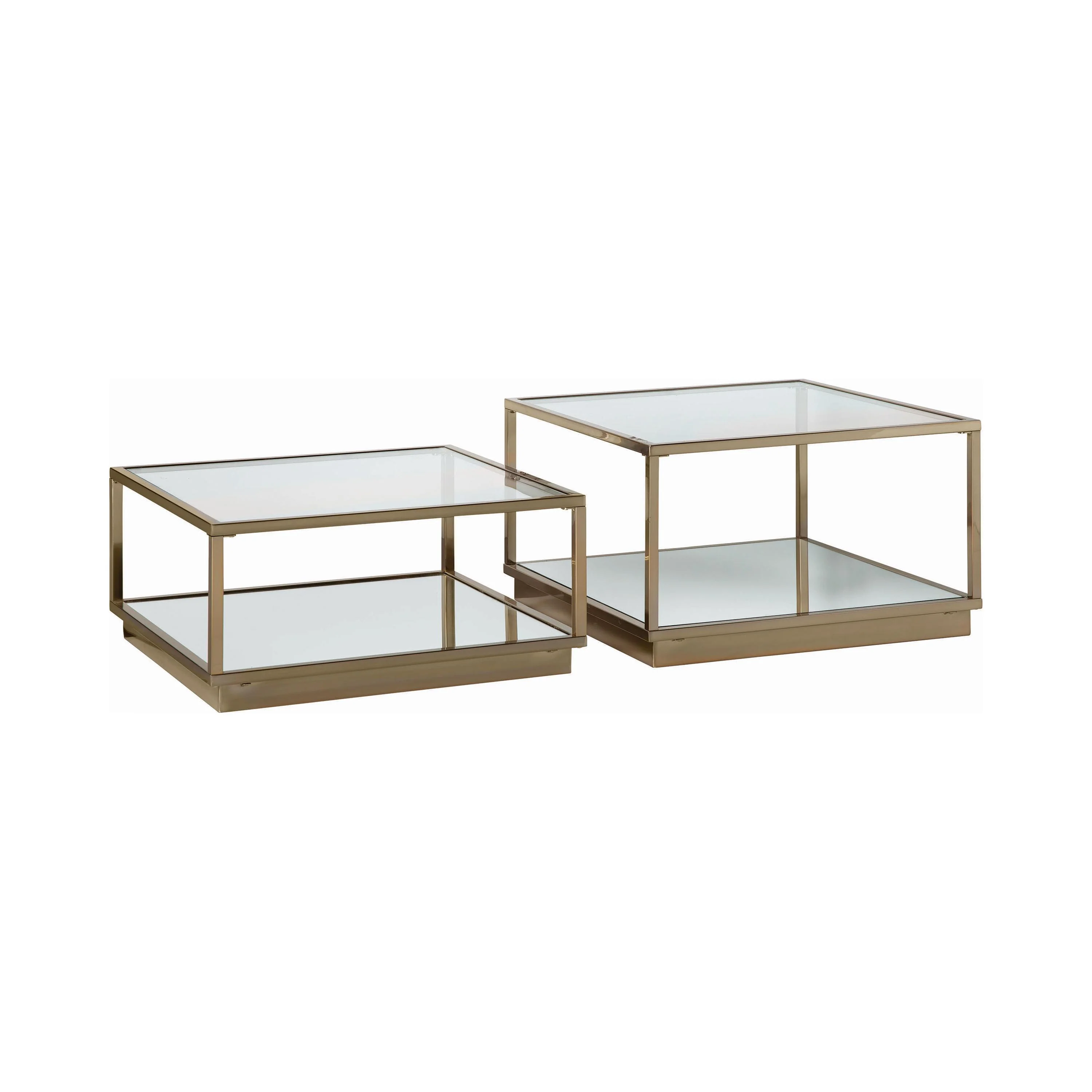 Coaster Furniture Renee 722660 2-piece Square Coffee Table Set - Rose Brass - Image 1