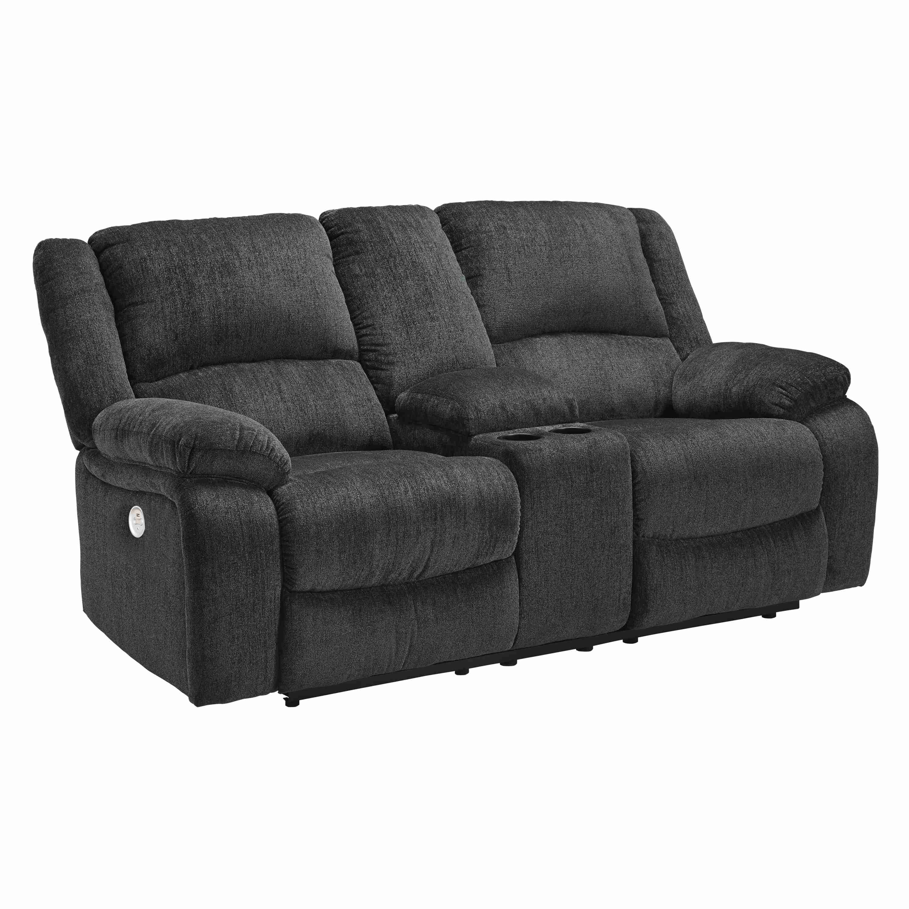 Signature Design by Ashley Draycoll 7650496 Double Reclining Power Loveseat with Console - Image 1