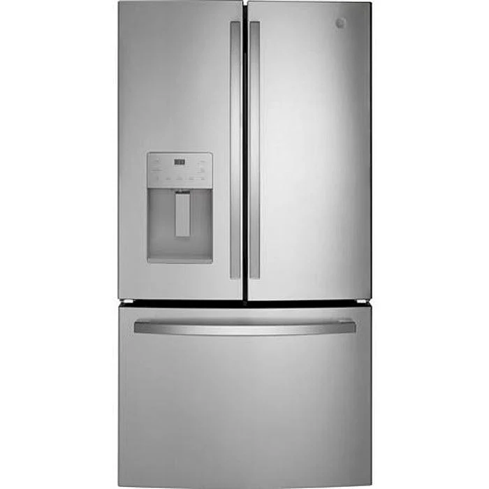 GE 36-inch, 25.6 cu.ft. Freestanding French 3-Door Refrigerator with Multiflow Air System GFE26JYMFS - Image 1