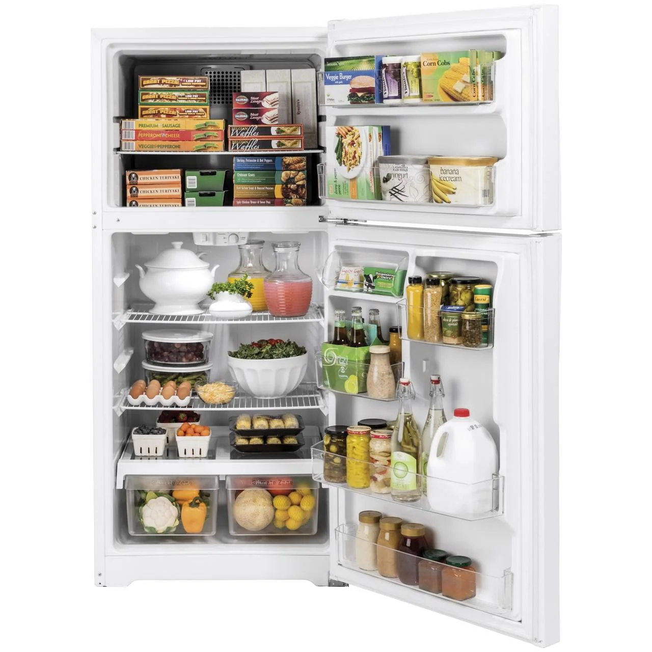 GE 30-inch, 19.2 cu. ft. Top Freezer Refrigerator GTE19DTNRWW - Image 3