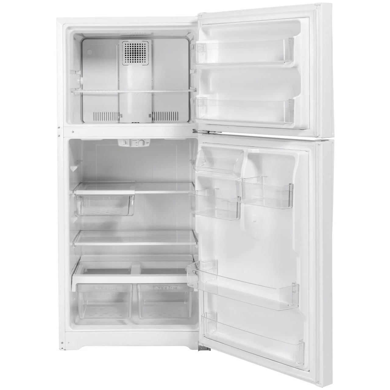 GE 30-inch, 19.2 cu. ft. Top Freezer Refrigerator with edge-to-edge glass shelves GTE19JTNRWW - Image 2
