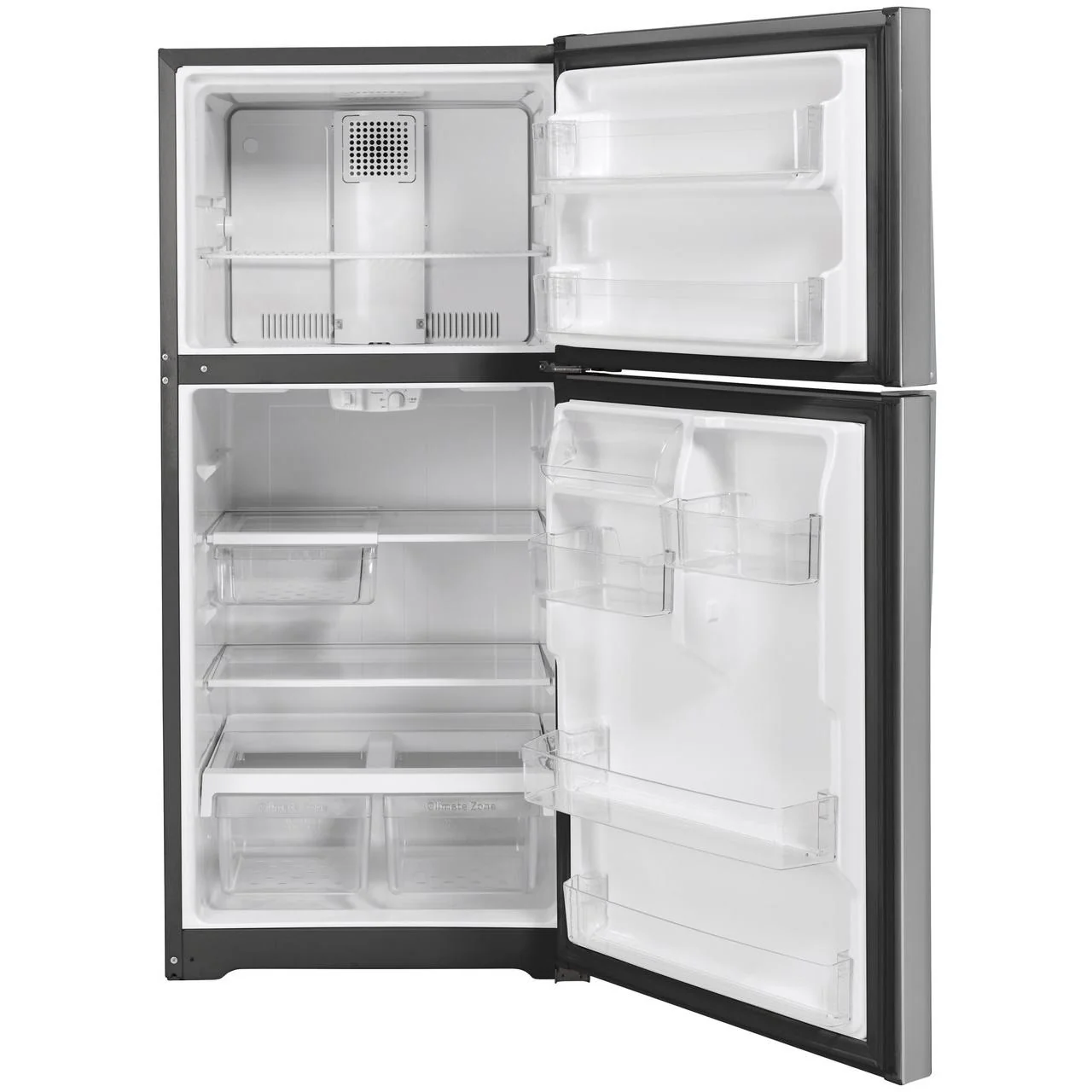 GE 30-inch, 19.2 cu. ft. Top Freezer Refrigerator with edge-to-edge glass shelves GTE19JSNRSS - Image 2