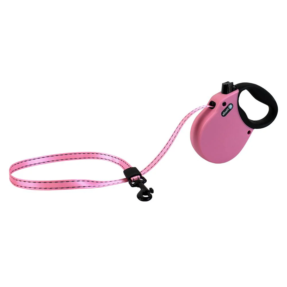 Alcott Retractable Leash eXtra Small Up To 25 Pounds Pink - Image 1