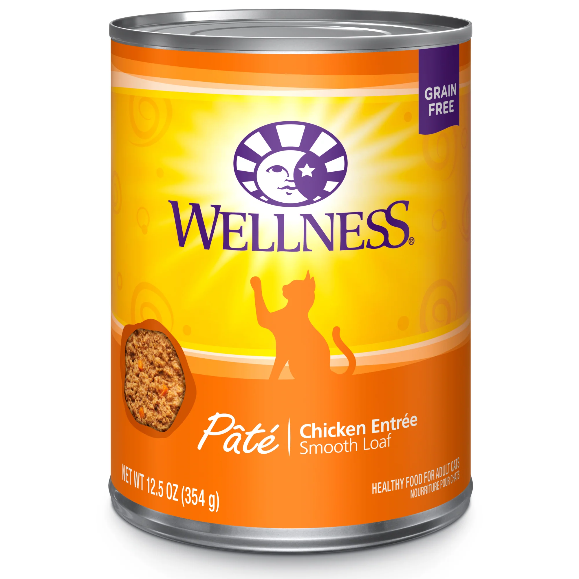 Wellness Complete Health Grain Free Canned Cat Food Chicken Pate 12.5ozs - Image 1