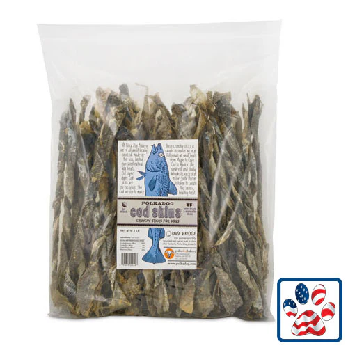 Polka Dog Bakery Cod Skins Crunchy Sticks Dog Treats  Bulk Single - Image 1