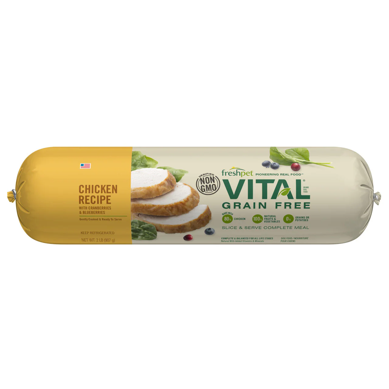 FreshPet Vital Grain Free Roll Chicken 2lb - Image 1