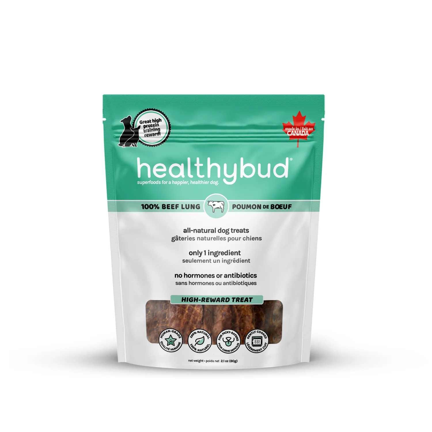 Healthybud 2.1oz Beef Lung Wafers - Image 1